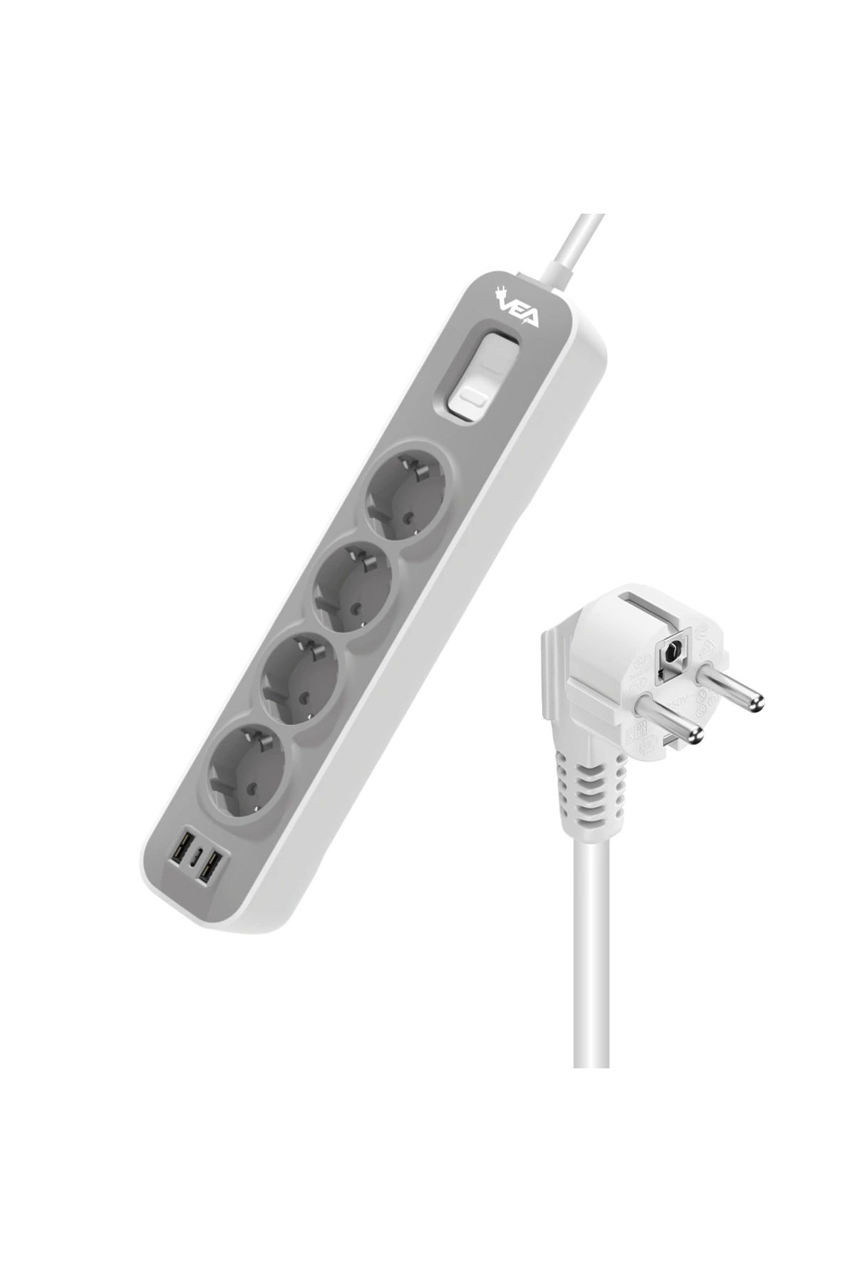 shopwave VE-NOVA104U A CLASS 4LÜ 2 USBLİ ANAHTARLI 1.5 METRE AKIM KORUMALI GRUP PRİZ (MADE IN MALAYSIA) (5047