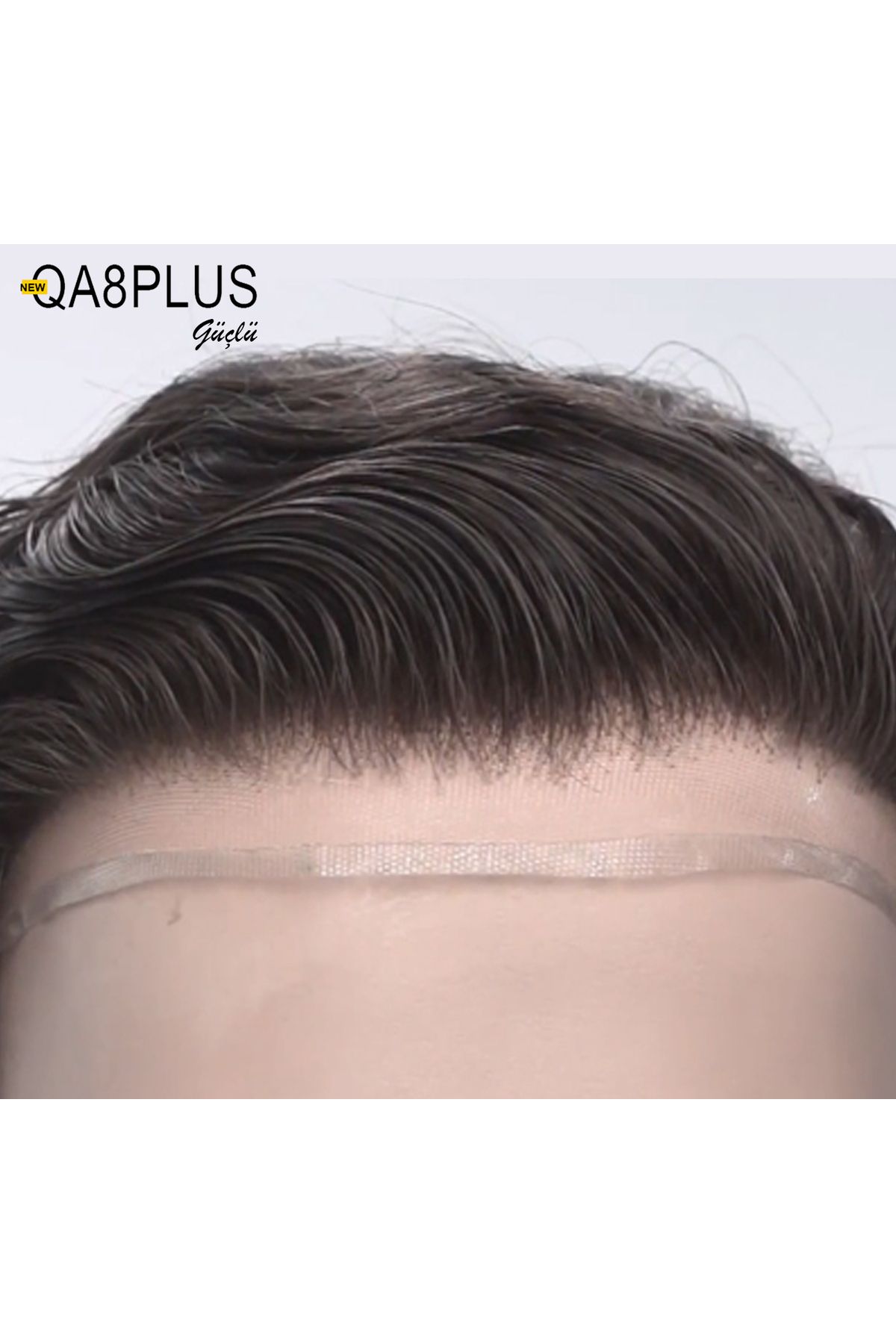 SACPROTEZİM-Prosthetic Hair Qa8Plus 6X8 Color 1B Fine Strands Can Be Combed in All Directions Substructure 100% Human Hair 2