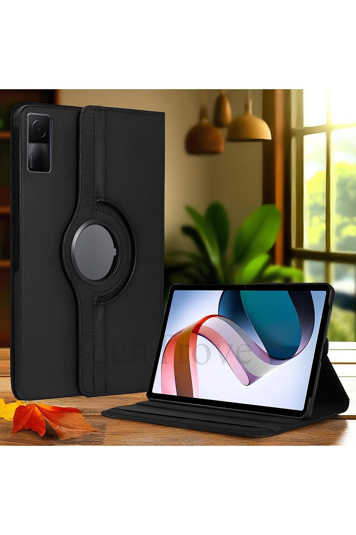 TechTrove Xiaomi Redmi Pad Kılıf 360 Dönebilen Standlı Pu Deri Kılıf