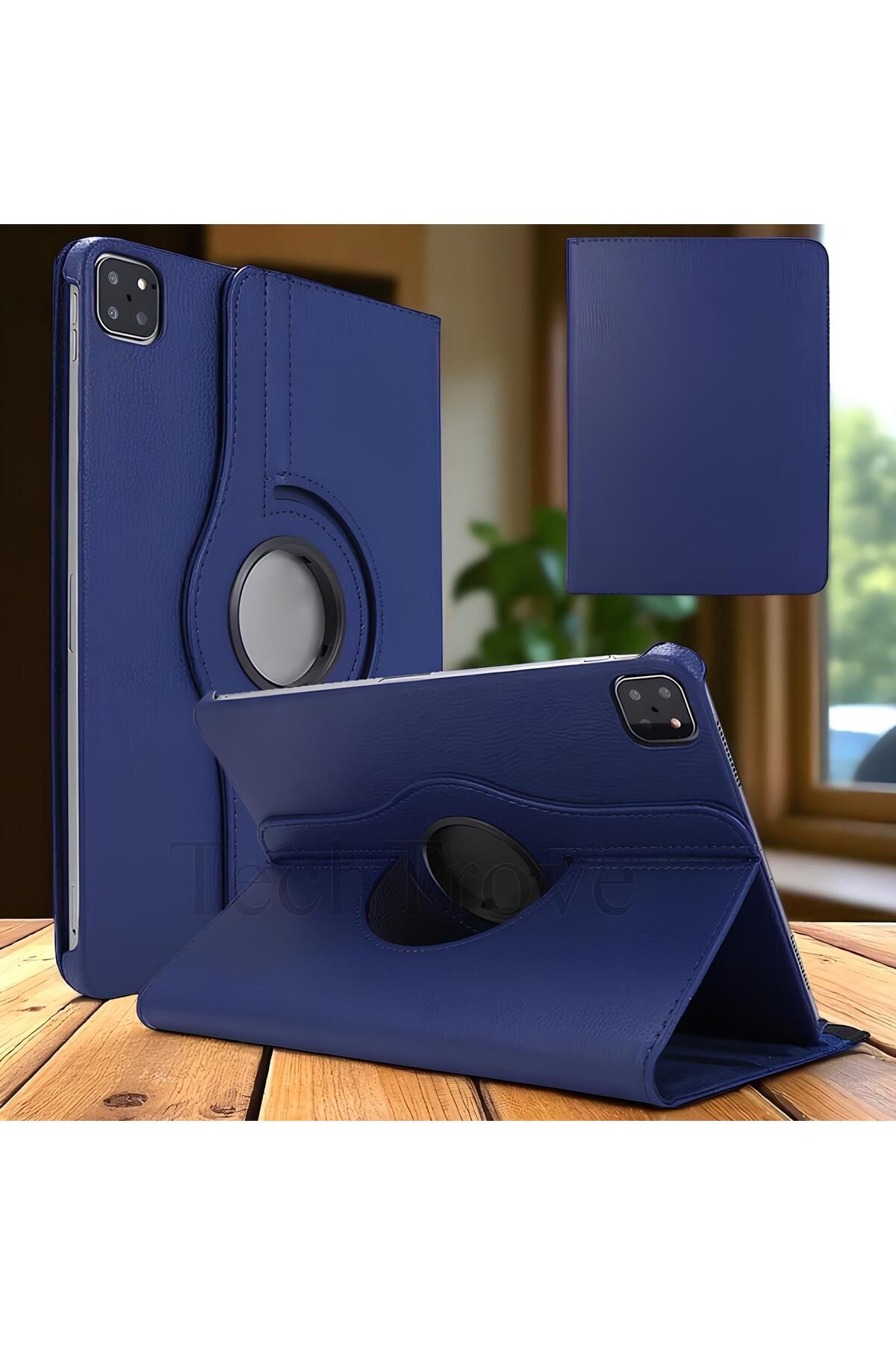 TechTrove Apple iPad Pro 12.9 2022 M2 Kılıf 360 Dönebilen Standlı Pu Deri Kılıf