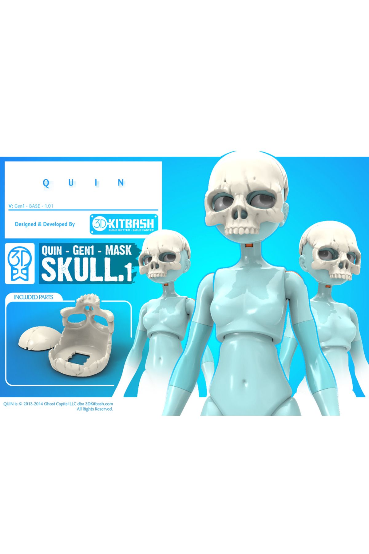 Lucest Quin: Kafatası Maskesi - 3DKitbash.com (Plastik Aparattır!!!)