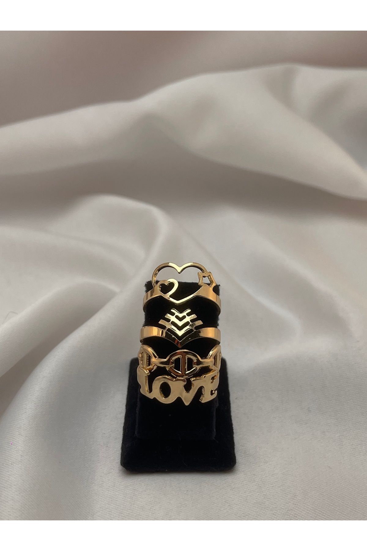 Butik Ayarlanabilir Gold Yüzük Seti