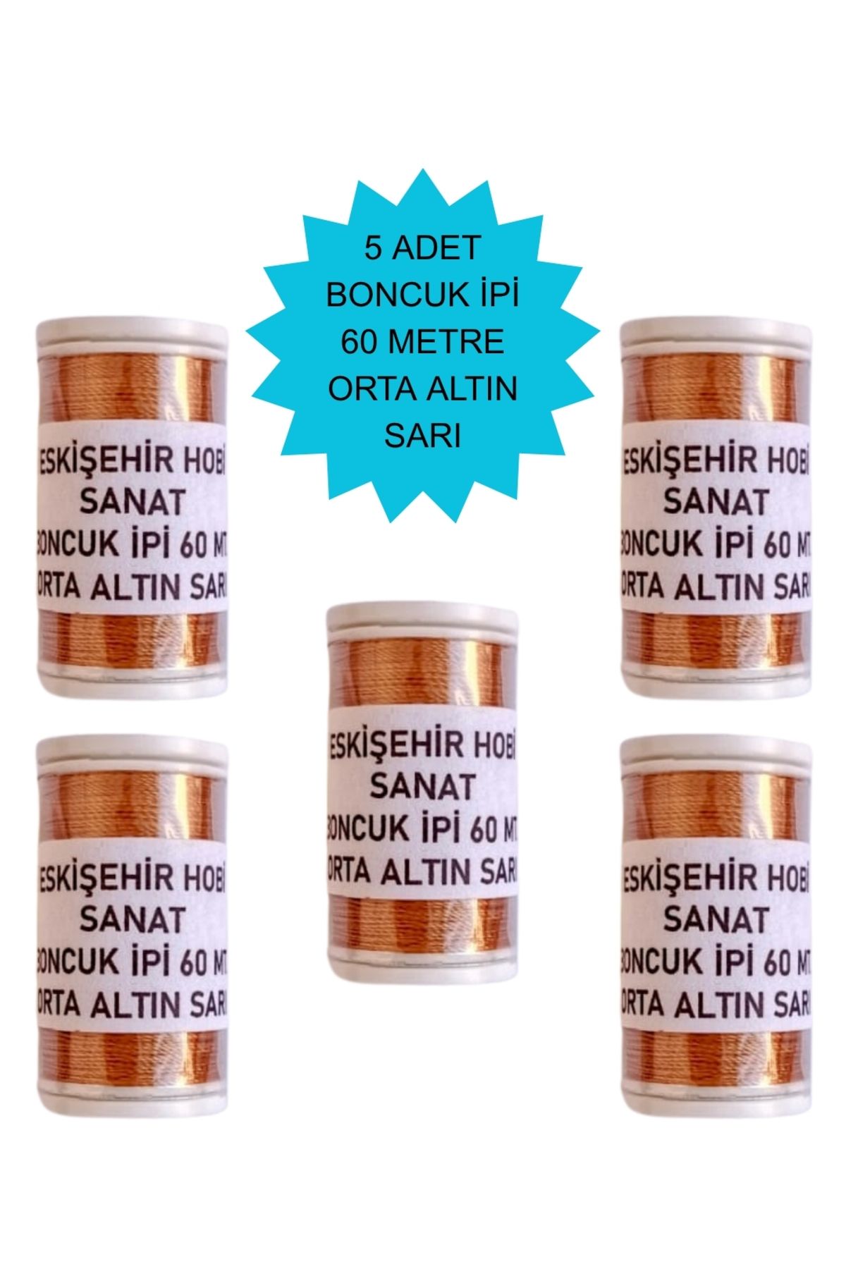 Eskişehir hobi sanat 5 Adet 60 Metre Orta Altın Sarı Renk Kum Boncuk ipi Boncuk İşleme ipi Miyuki ipi