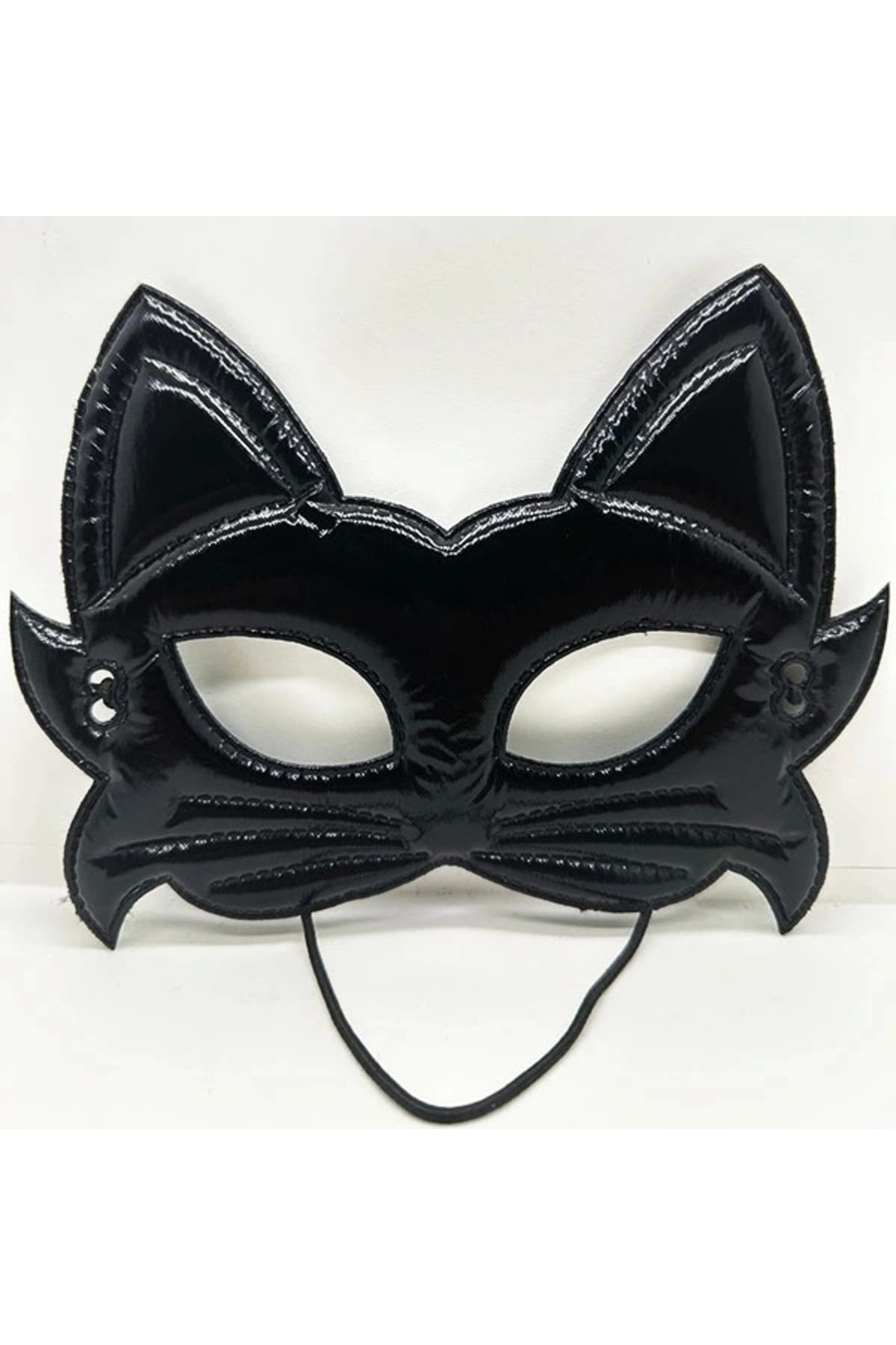 shopwave Siyah Renk Kumaş Malzemeden İmal Eva Kedi Maskesi 19x15 cm (5047)