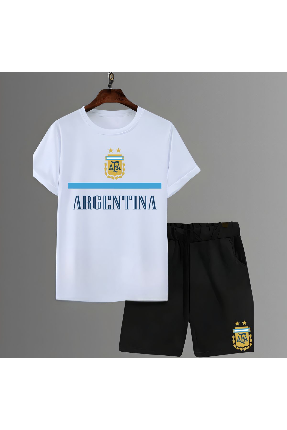Biy Store Arjantin milli takım forma futbol sırt baskılı unisex erkek tişört kadın t-shirt şort takımı