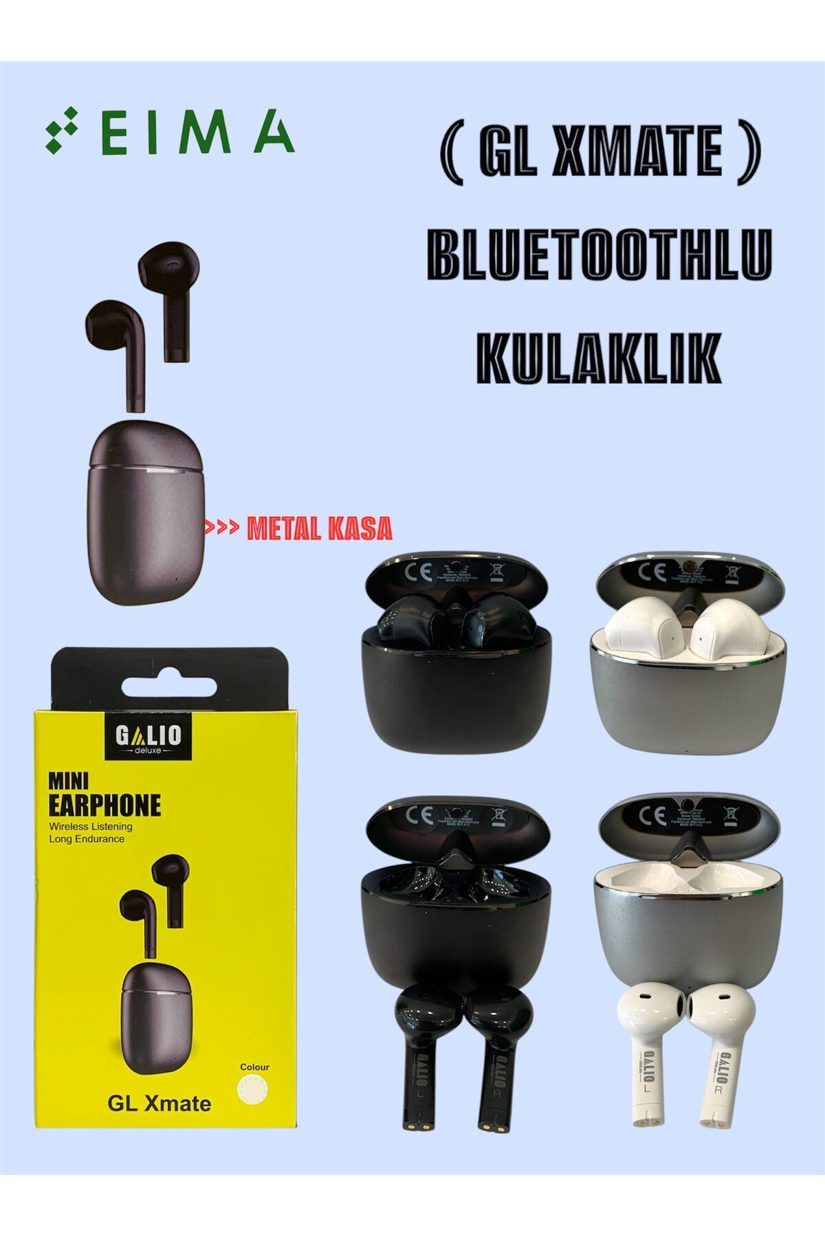 Bestech Mini Earphone Metal Kasa Bluetooth Kulaklık Beyaz