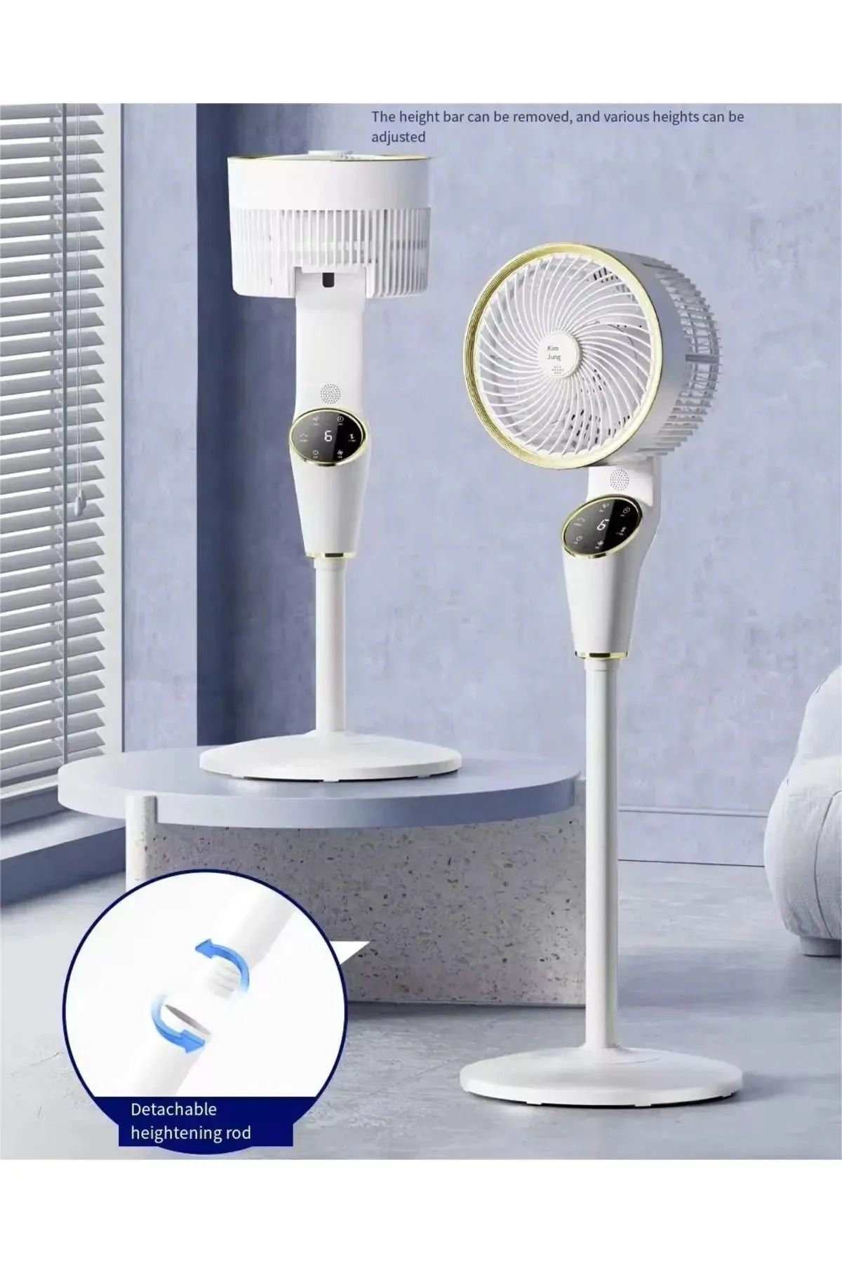 TEKNOCEP Enshal Yeni Model Fan Ayarlanabilir Hareketli Kumandalı Sessiz Vantilatör Hava Soğutucu Klima Beyaz