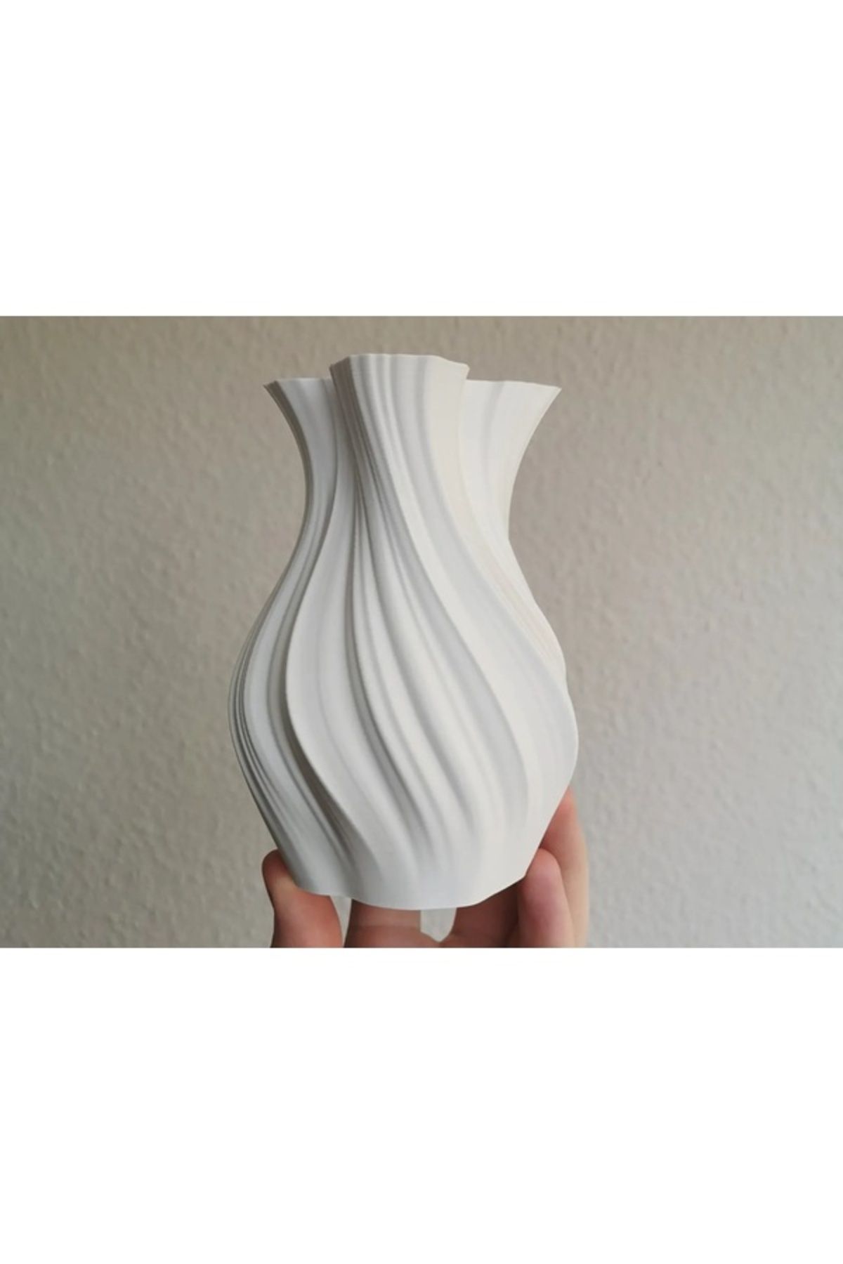 Biparca Store Spiral Beyaz Vazo (Küçük Boy 12cm)