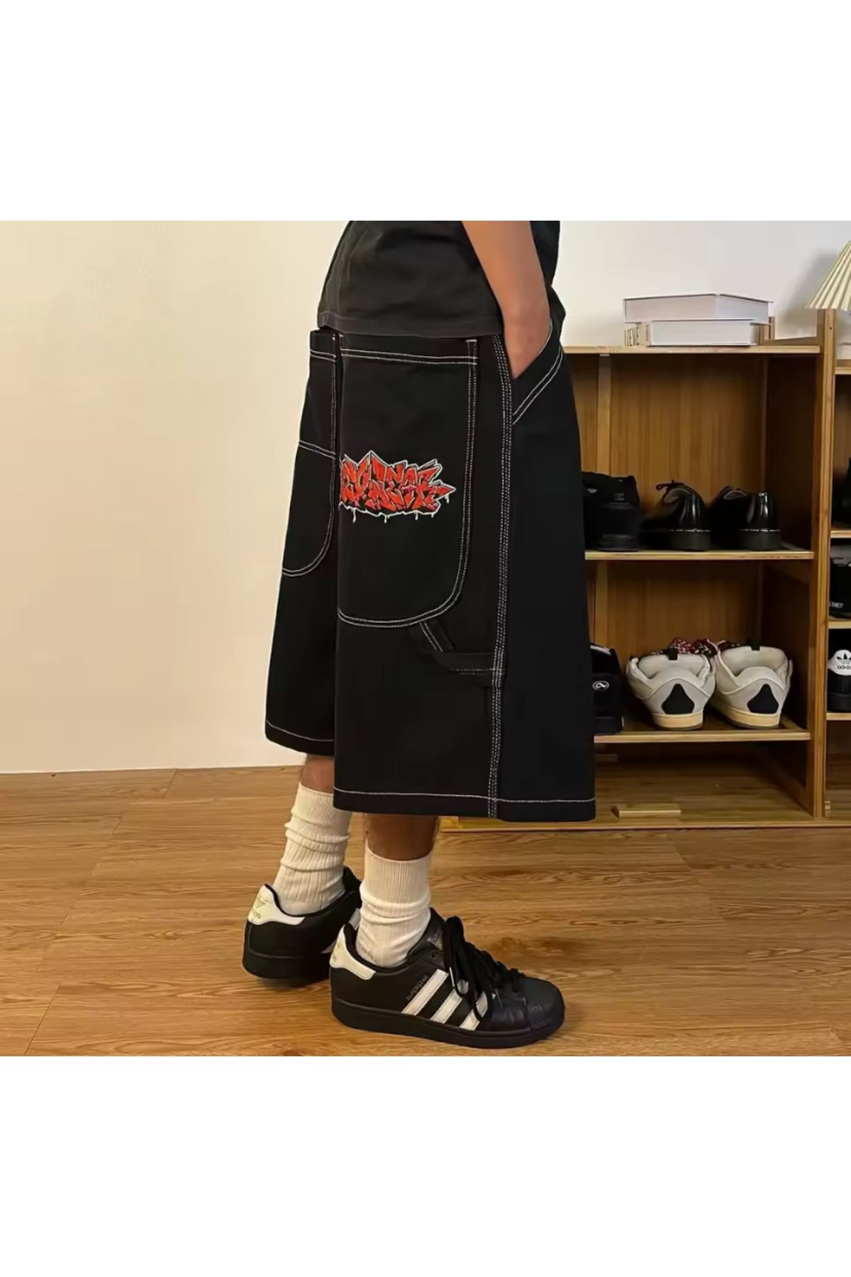 Weekeep Y2k Yıkamalı Kumaş Jean Bermuda/Şortalon