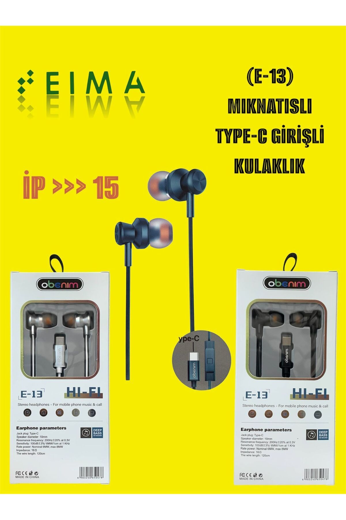 Bestech Mıknatıslı Type C Girişli Silikonlu Kulaklık Beyaz E13