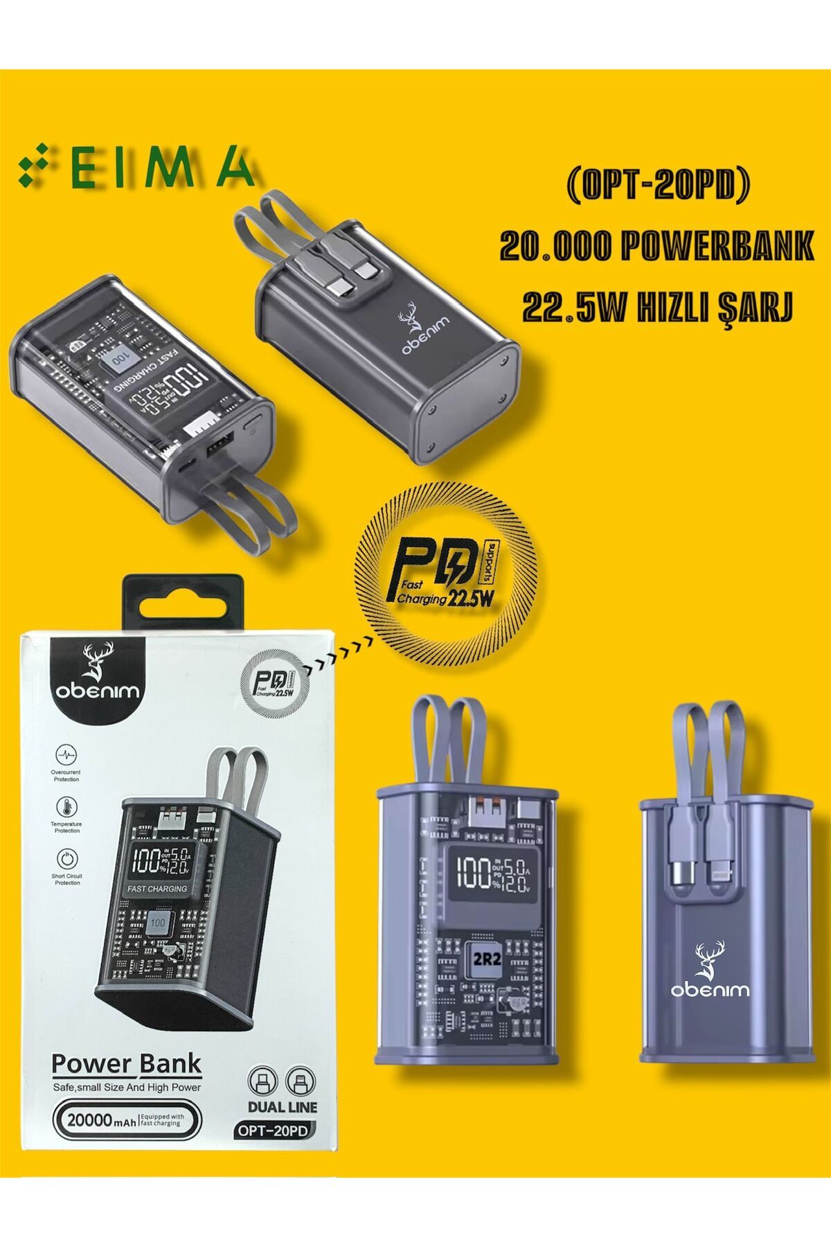 Bestech 20000 Mah Powerbank 22.5w Hızlı Şarj Fast Charging