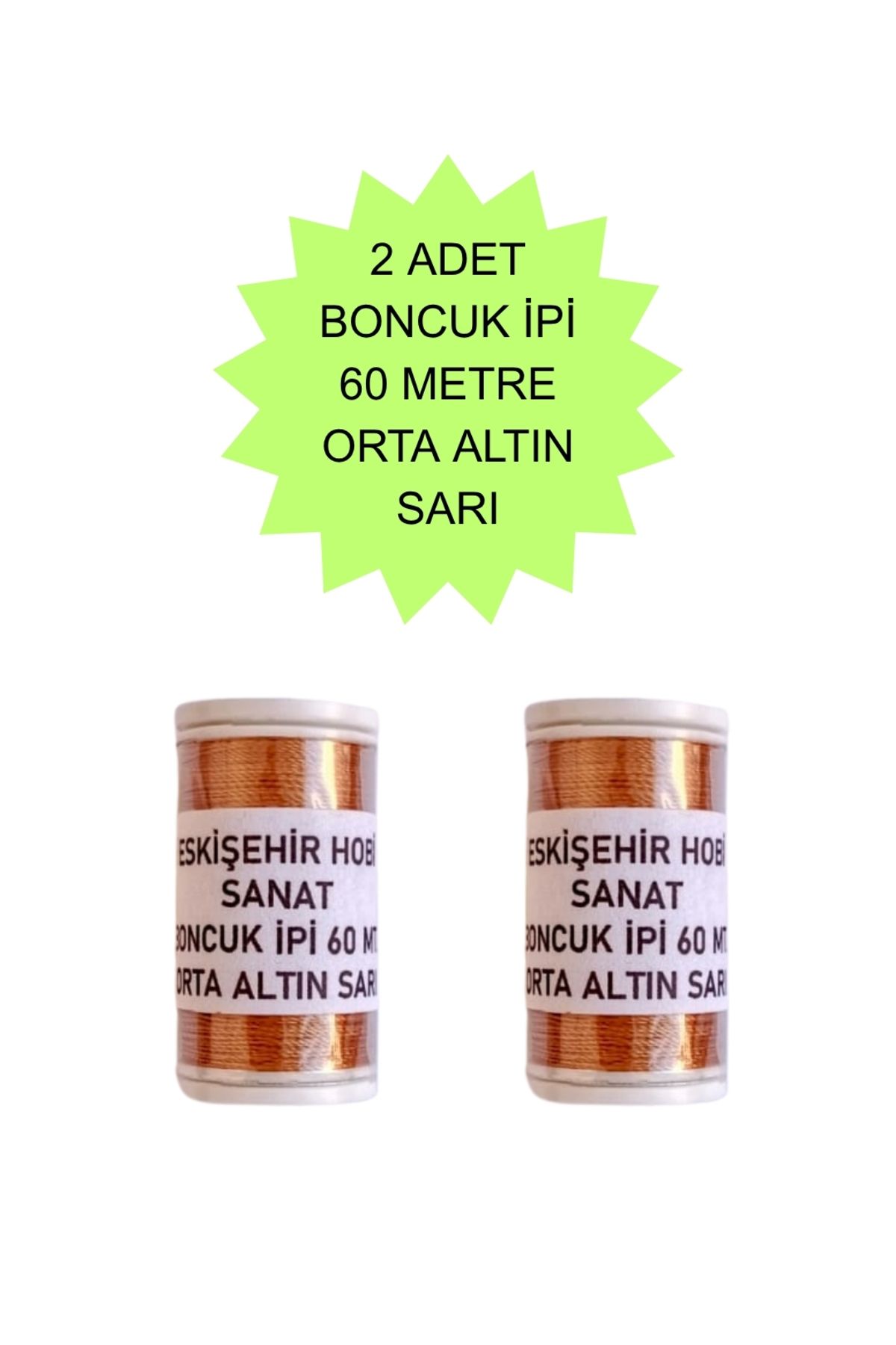 Eskişehir hobi sanat 2 Adet 60 Metre Orta Altın Sarı Renk Kum Boncuk ipi Boncuk İşleme ipi Miyuki ipi