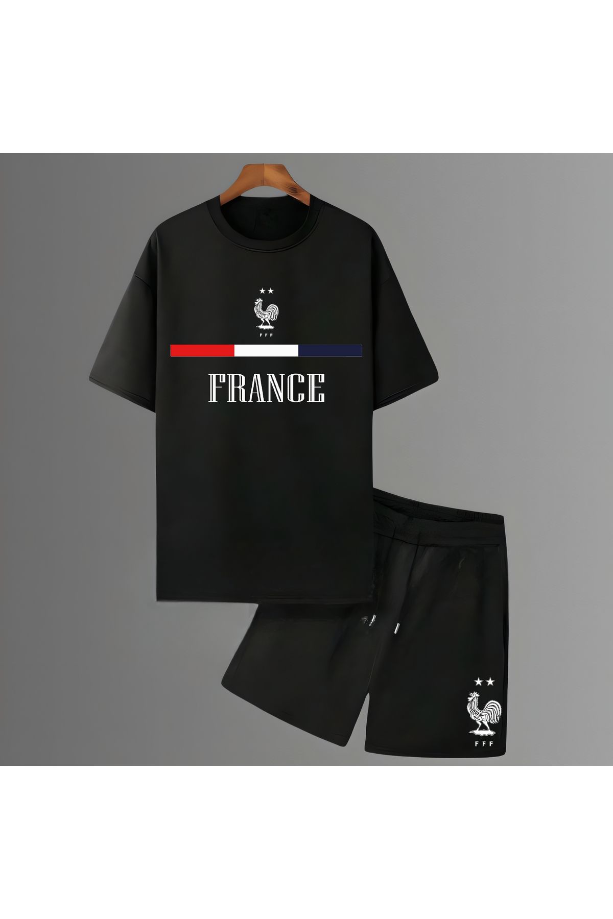 Biy Store Fransa milli takım forma futbol sırt baskılı unisex kısa kollu erkek tişört kadın tshirt şort takımı