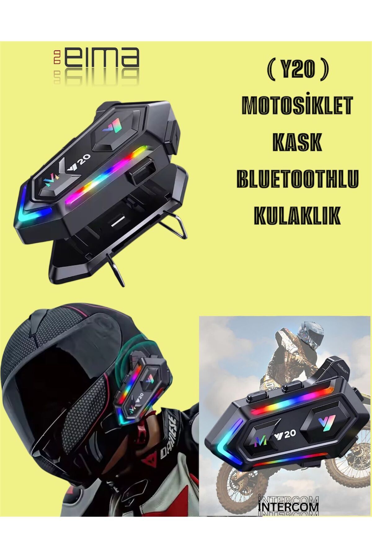 Bestech Y20 Motosiklet Kask Kulaklığı Bluetoothlu