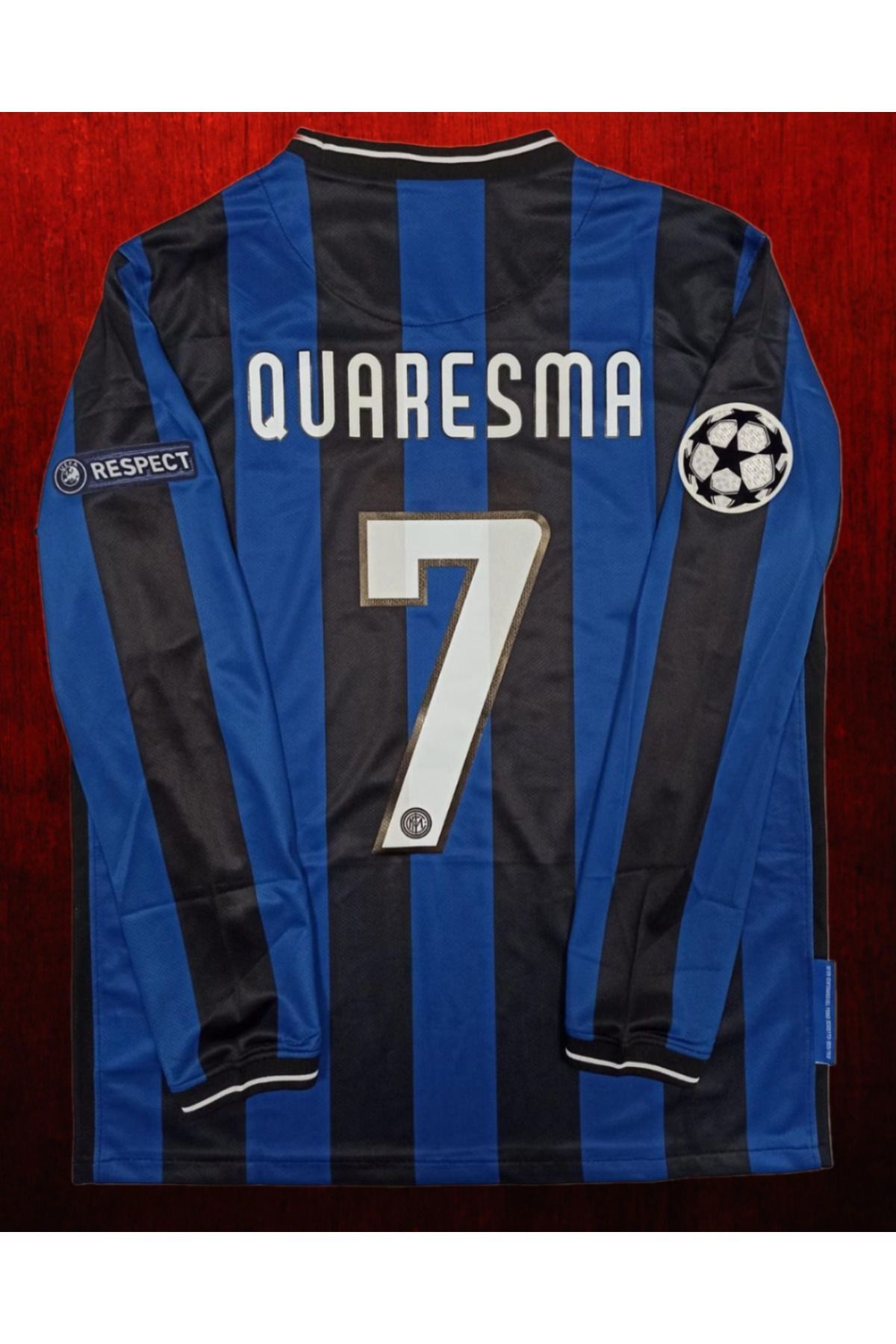 FAMİLYSTAN ınter 2010 Quaresma Şampiyonlar Ligi Finali Uzun Kol Retro Futbol Forması Nostalji Forma Baskılı
