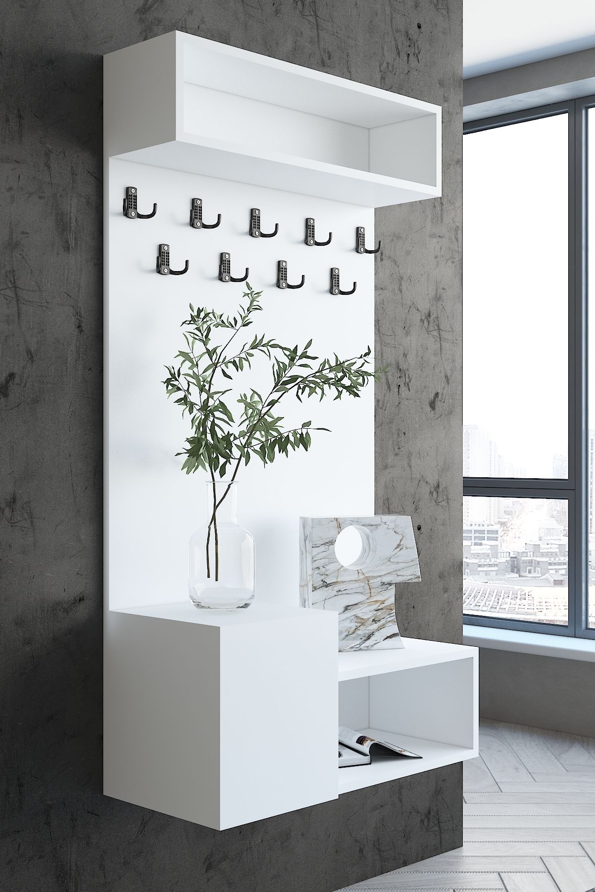 Myniture Home & Living Carnaval Portmanto Duvara Monte P2249-1 9 Askılık