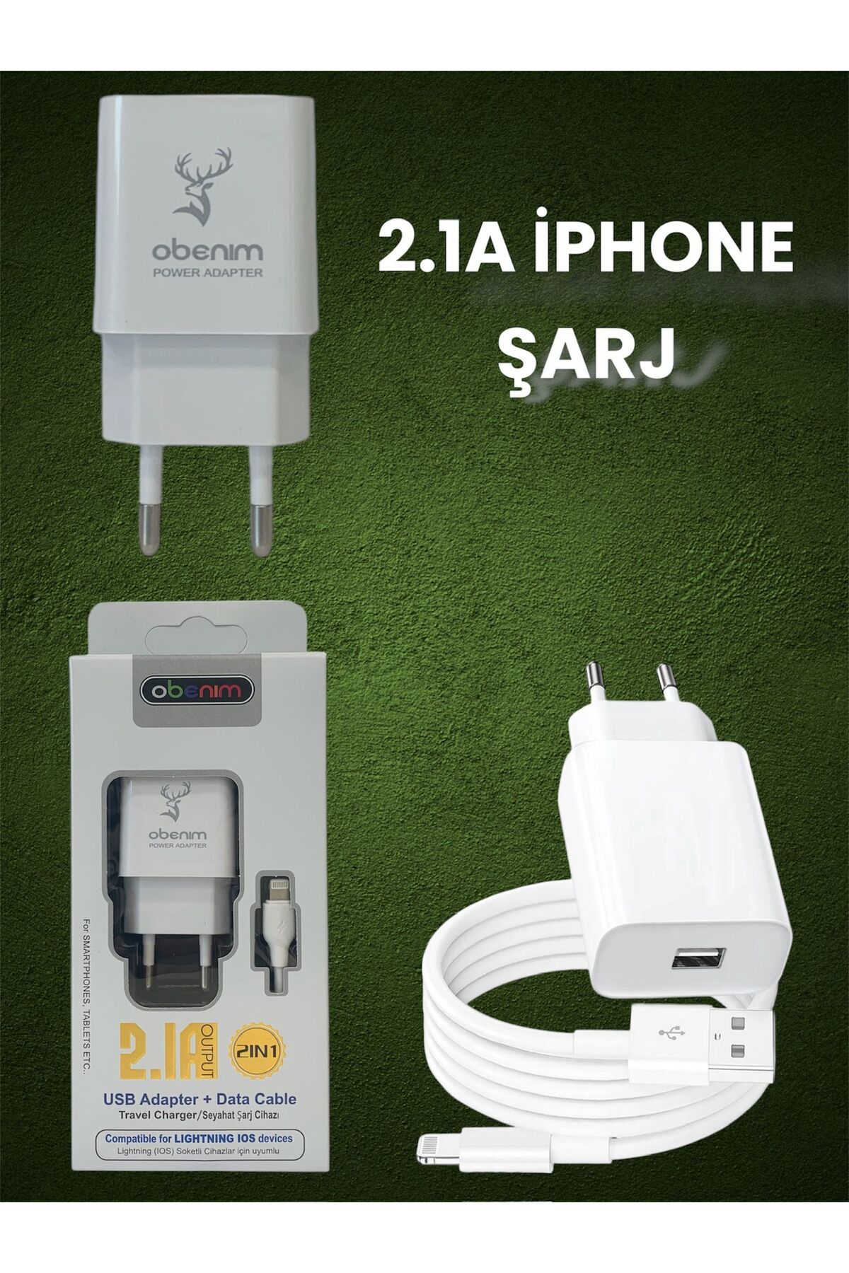 Bestech İphone Şarj Aleti 2.1A Adaptör ve Kablo