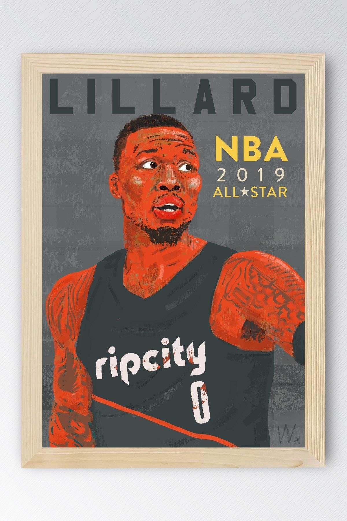Saturn Damian Lillard Çerçeveli Tablo - Basketbol NBA Posteri Tablo