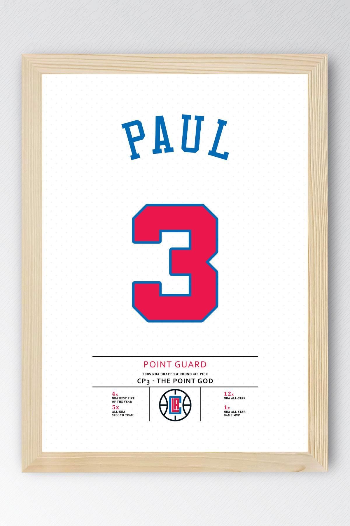 Saturn Chris Paul Forma Çerçeveli Tablo - NBA Los Angeles Clippers Jersey