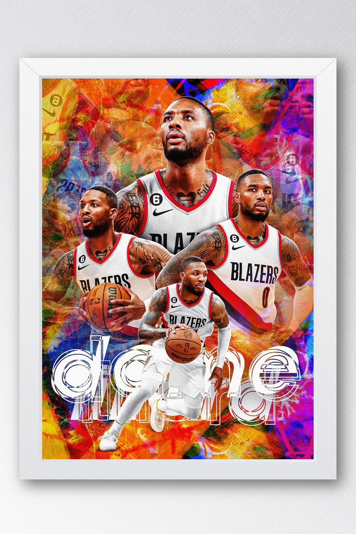 Saturn Damian Lillard Çerçeveli Tablo - Basketbol NBA Posteri Tablo