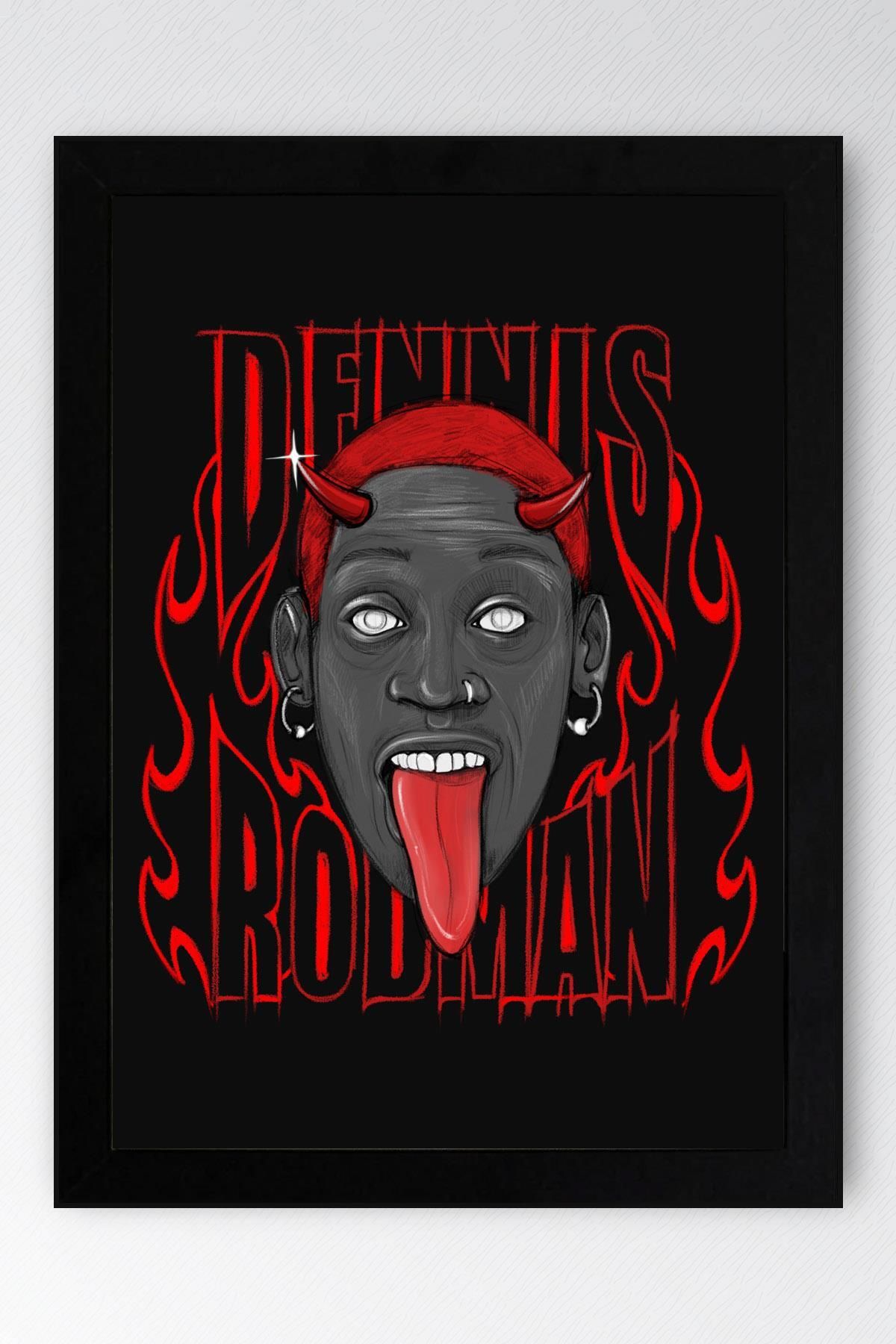 Saturn Dennis Rodman Çerçeveli Tablo - Basketbol NBA Posteri Tablo