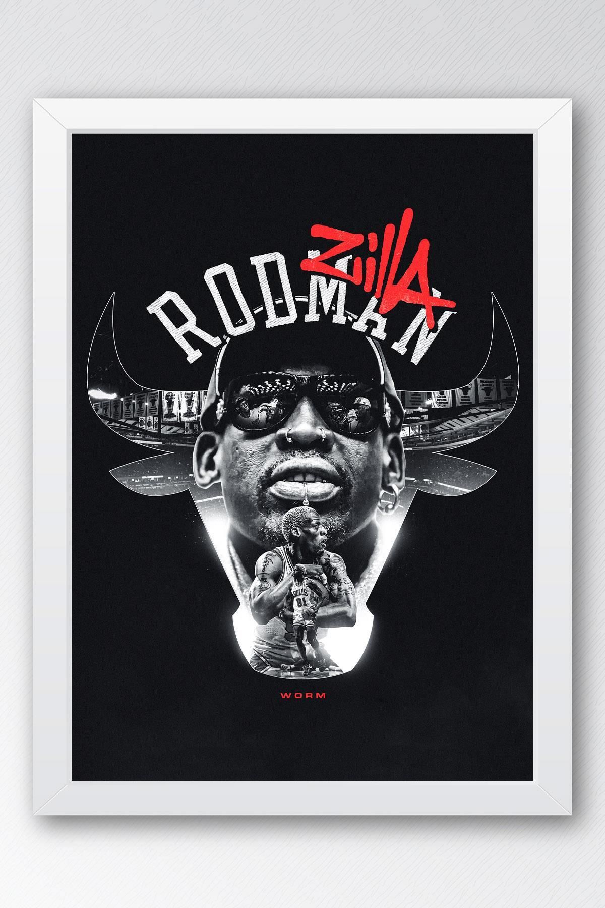 Saturn Dennis Rodman Çerçeveli Tablo - Rodzilla NBA Posteri Tablo