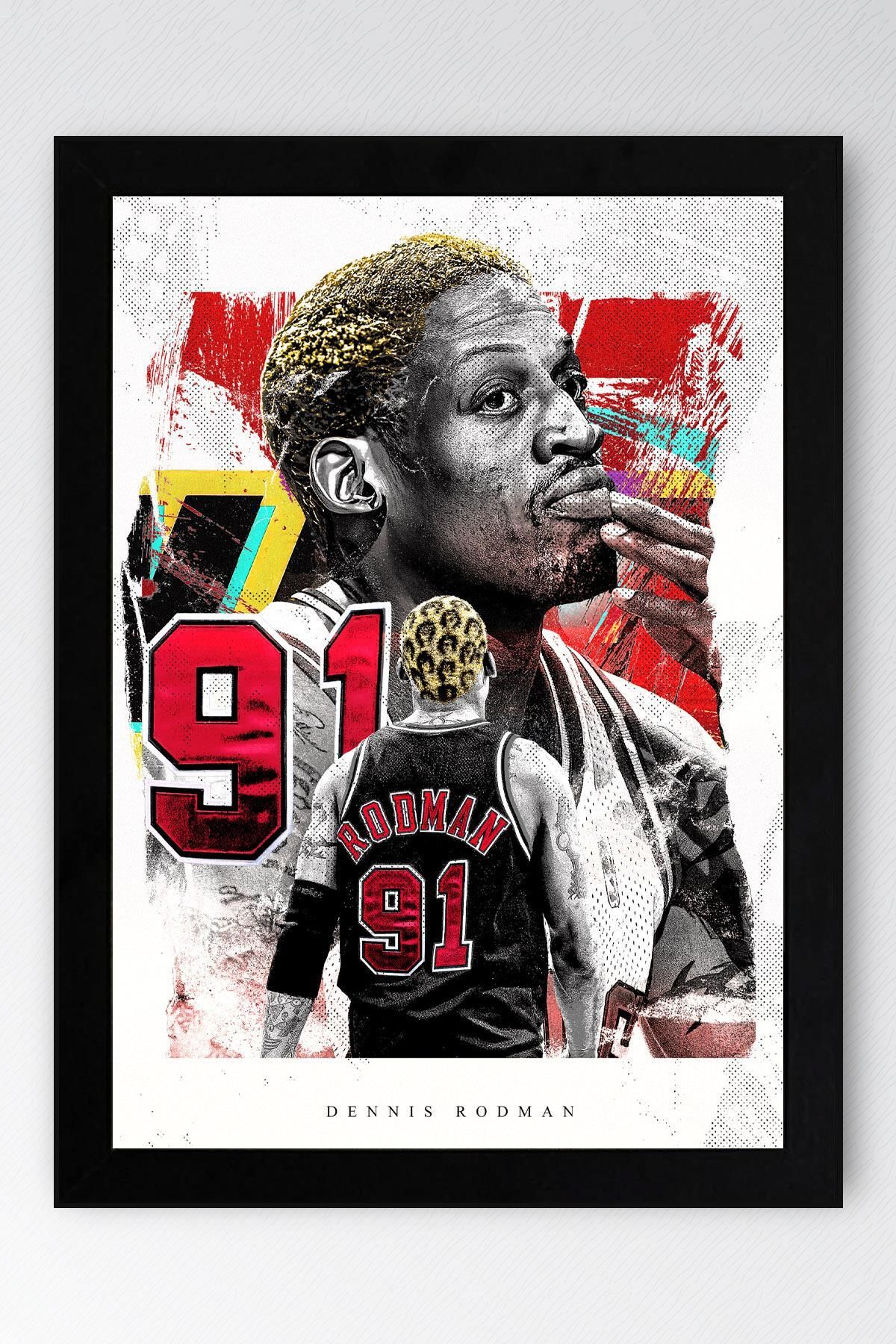 Saturn Dennis Rodman Çerçeveli Tablo - Basketbol NBA Posteri Tablo