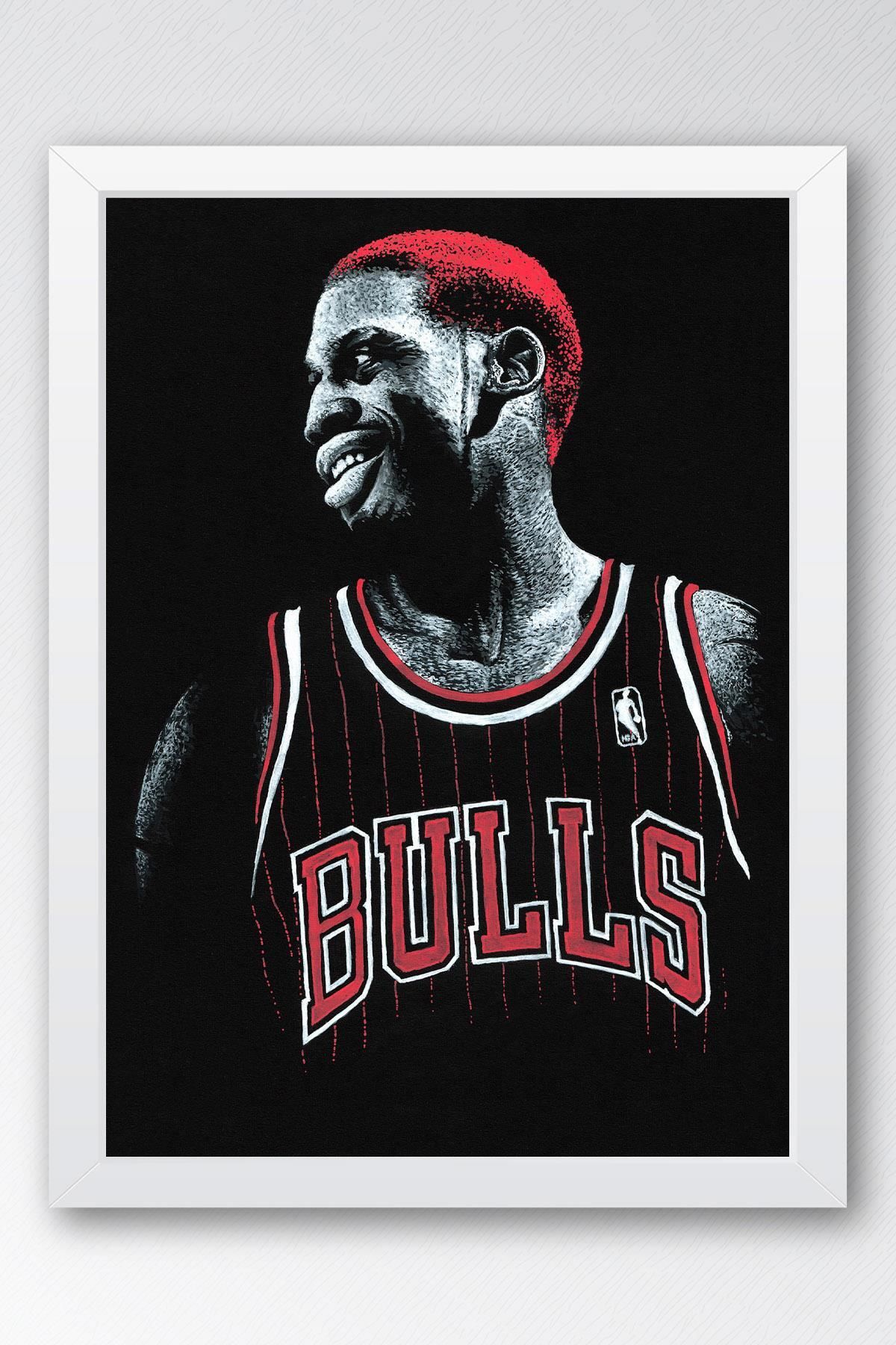 Saturn Dennis Rodman Çerçeveli Tablo - Basketbol NBA Posteri Tablo