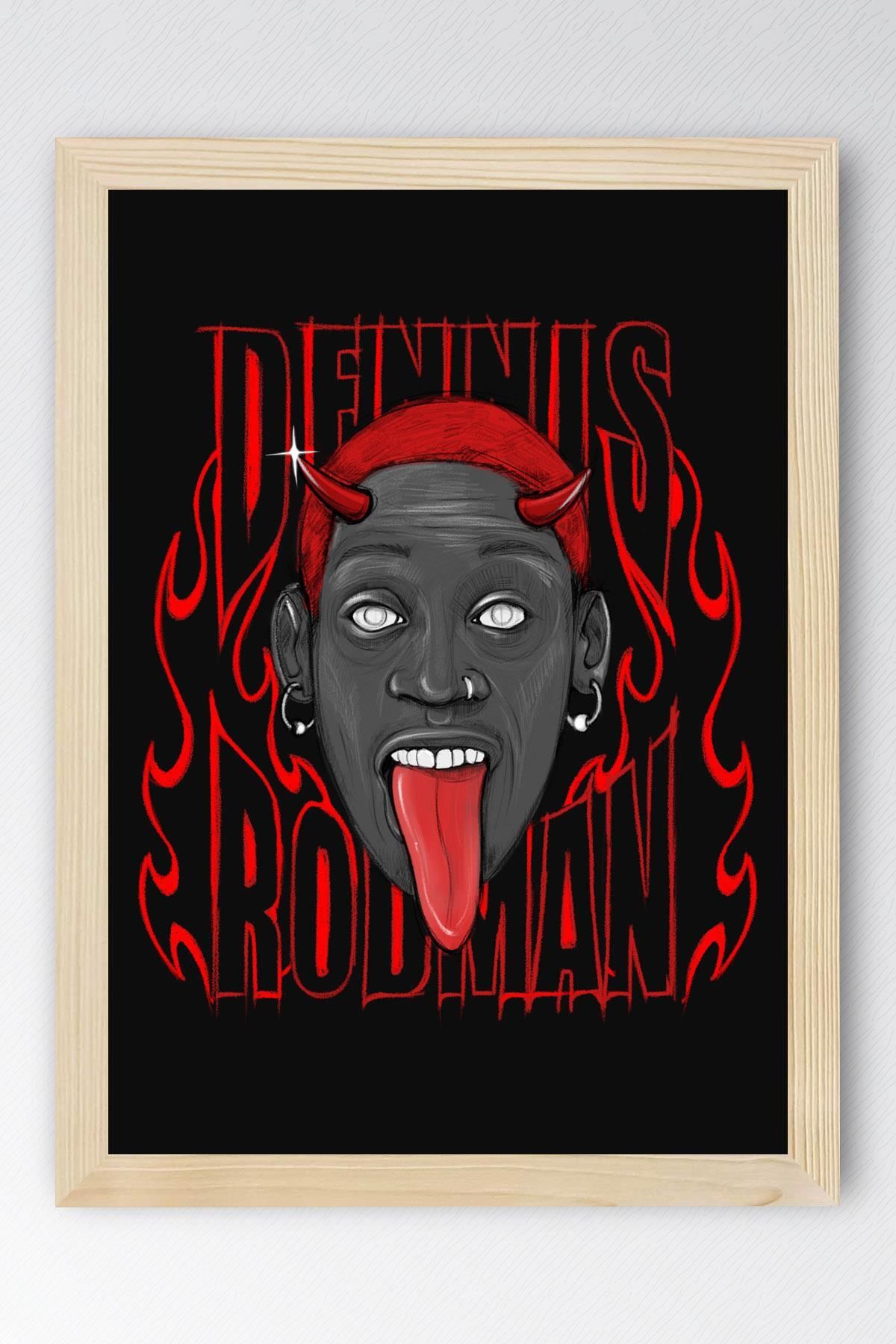 Saturn Dennis Rodman Çerçeveli Tablo - Basketbol NBA Posteri Tablo