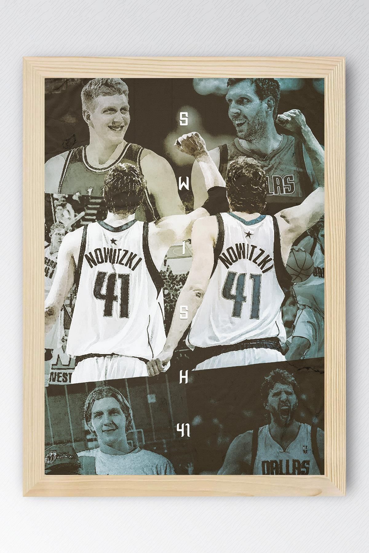 Saturn Dirk Nowitzki Çerçeveli Tablo - Dallas Mavericks NBA Posteri Tablo