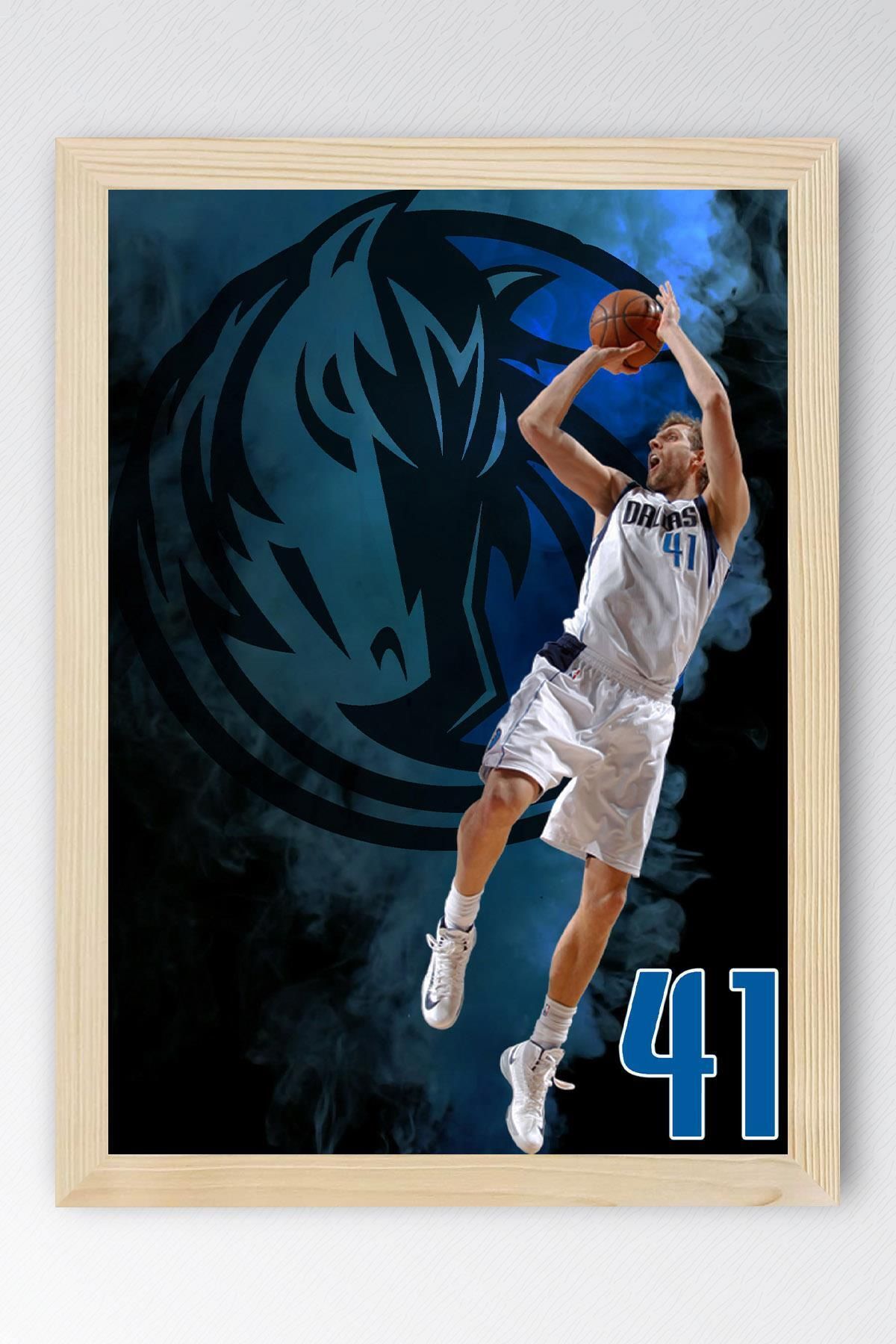 Saturn Dirk Nowitzki Çerçeveli Tablo - Dallas Mavericks NBA Posteri Tablo