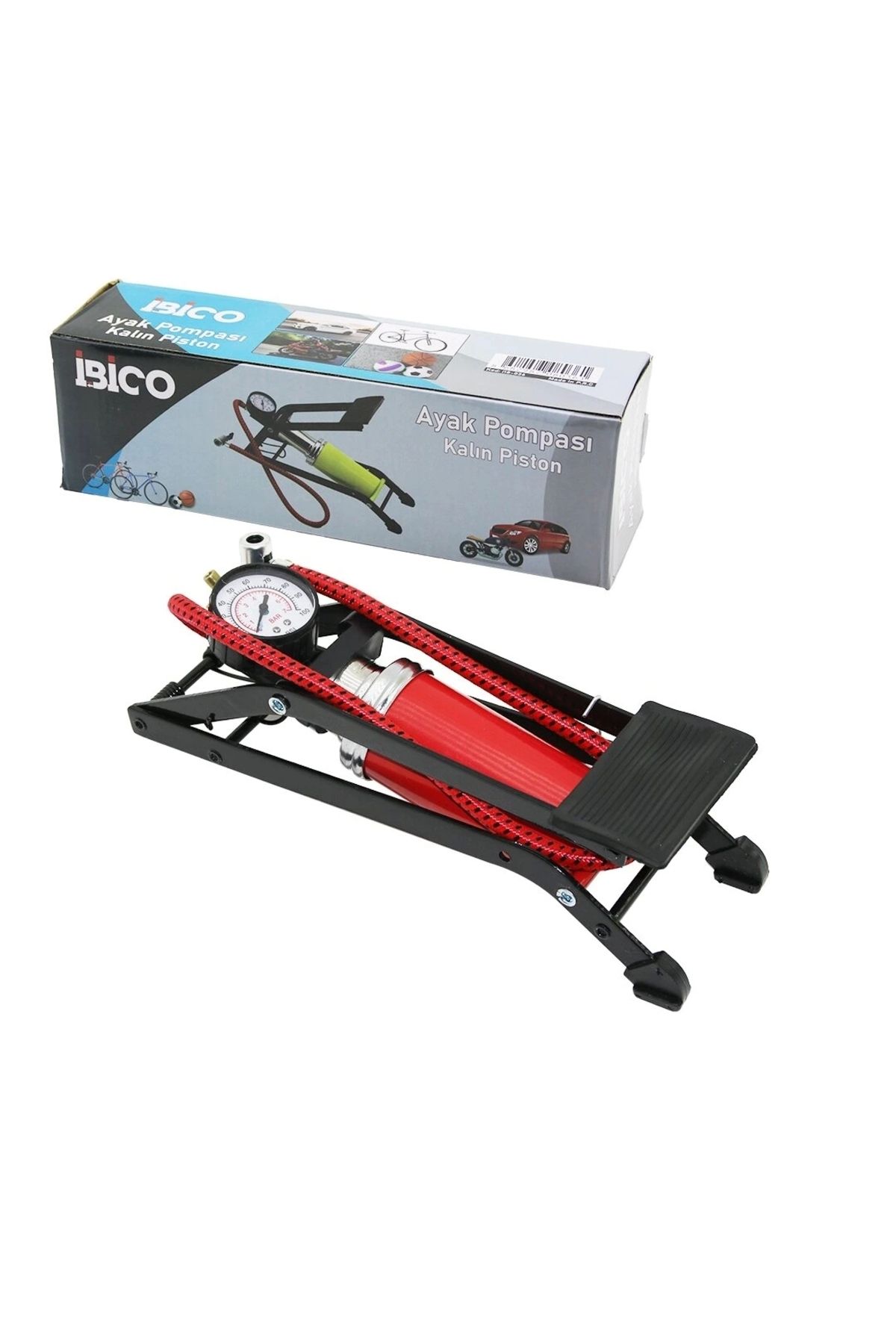 shopwave YATAY MODEL KALIN PİSTONLU AYAK POMPASI OTO-ARAÇ - BİSİKLET-MOTOR LASTİK - TOP - ŞİŞME YATAK-HAVUZ (