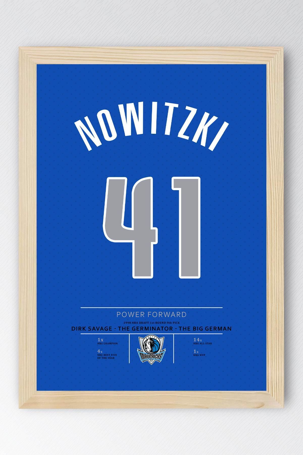 Saturn Dirk Nowitzki Forma Çerçeveli Tablo - NBA Dallas Mavericks Jersey