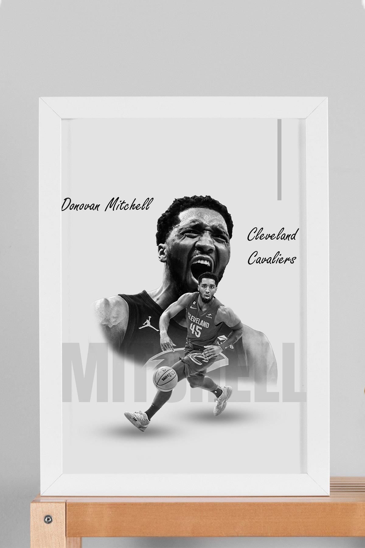 Saturn Donovan Mitchell Çerçeveli Tablo - Cleveland Cavaliers NBA Posteri Tablo