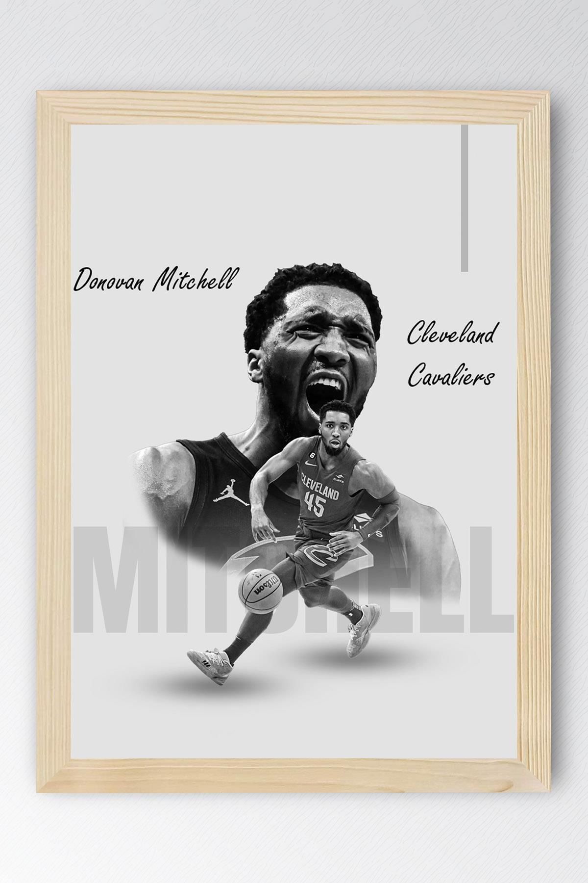 Saturn Donovan Mitchell Çerçeveli Tablo - Cleveland Cavaliers NBA Posteri Tablo