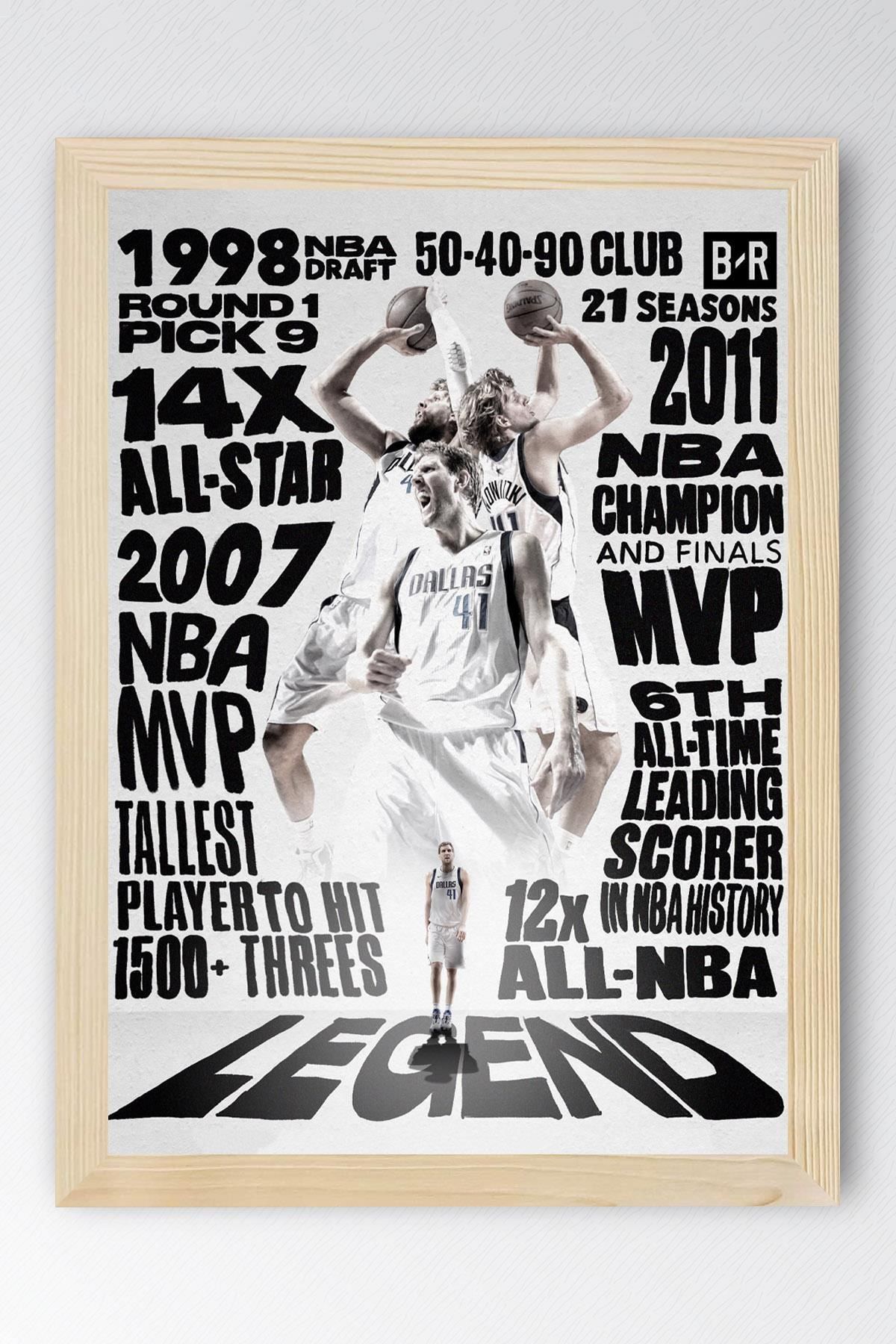 Saturn Dirk Nowitzki Çerçeveli Tablo - Basketbol NBA Posteri Tablo