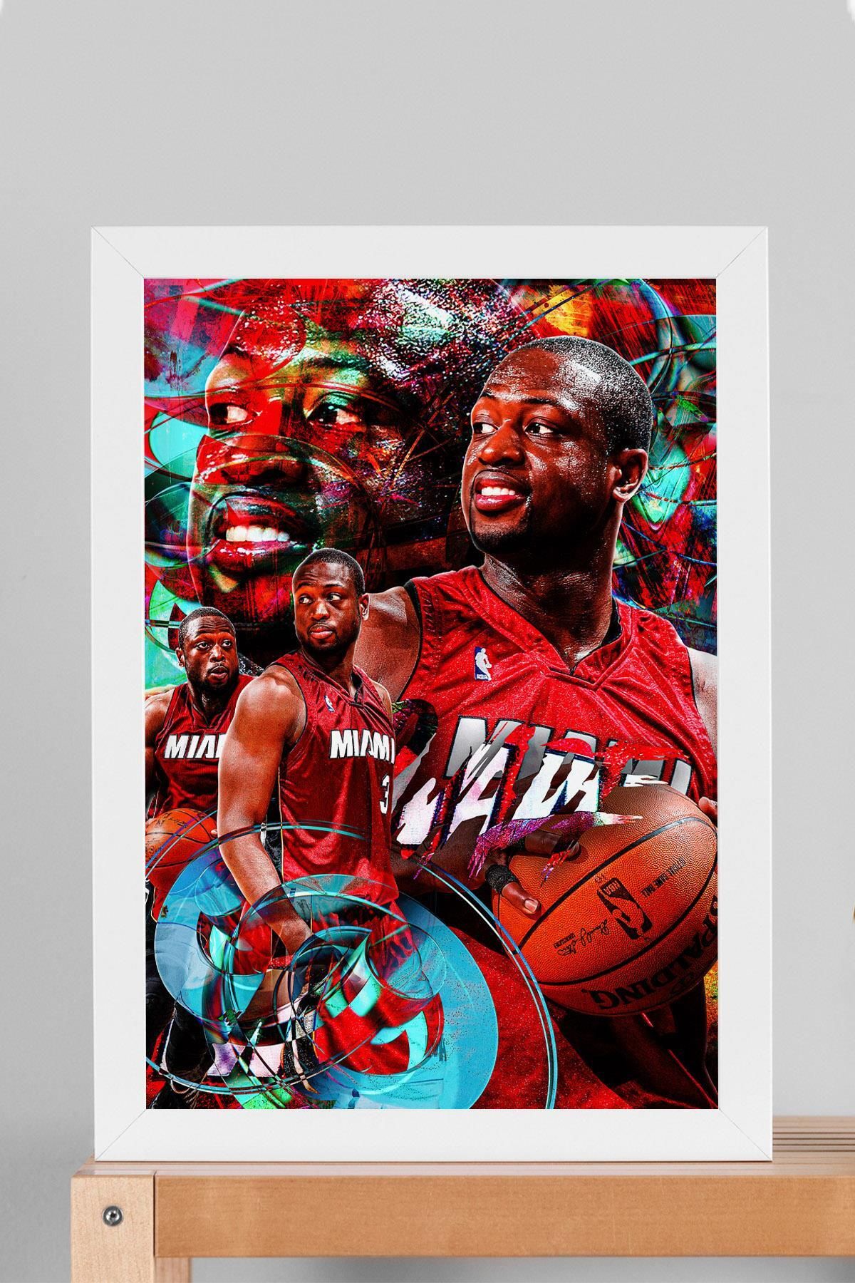 Saturn Dwyane Wade Çerçeveli Tablo - Basketbol NBA Posteri Tablo