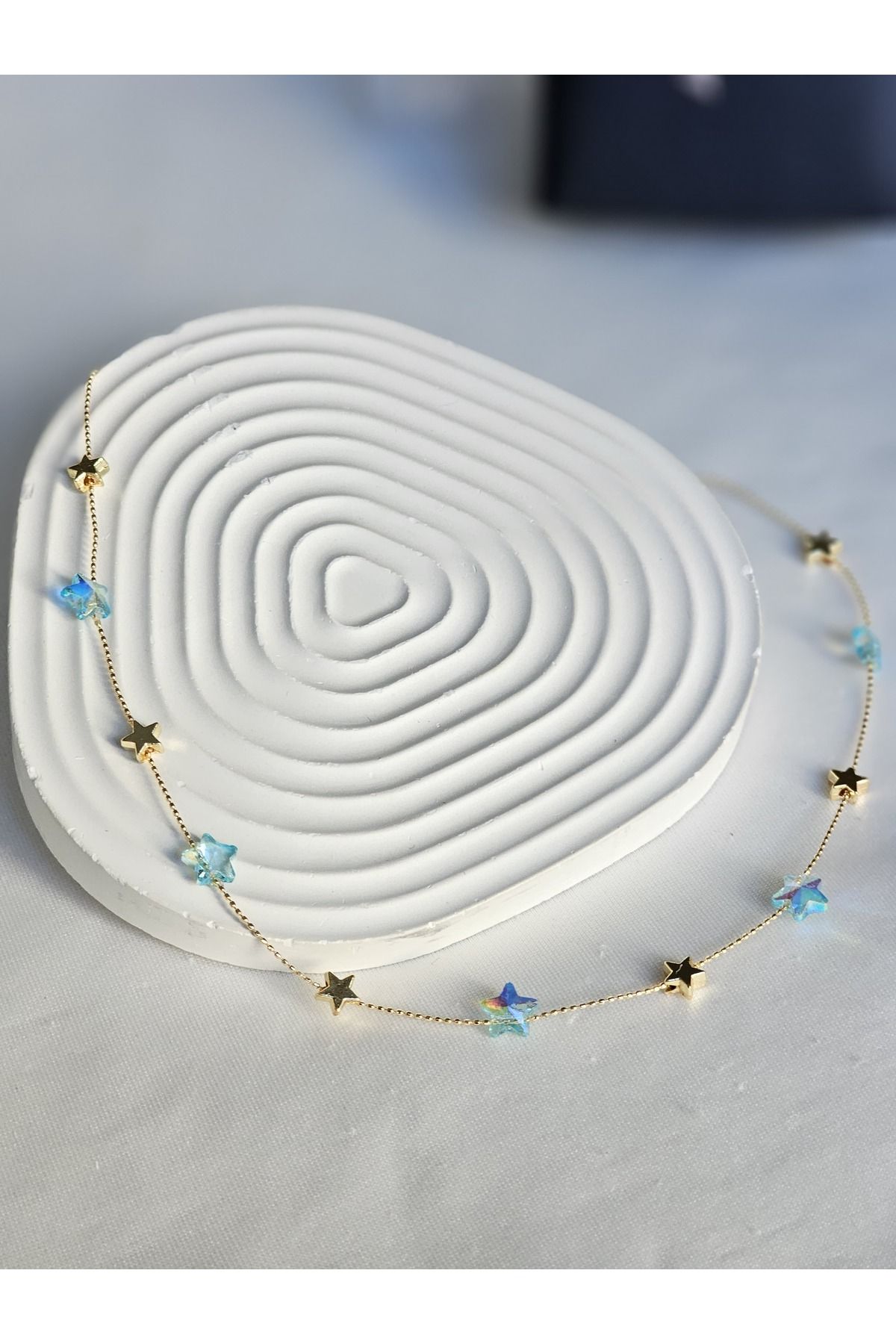 Roya Happiness YILDIZ KOLYE HOLOGRAMLI RENKLİ BONCUK ALTIN RENK DENİZDE KUMDA YAZLIK KOLYE SEVGİLİYE HEDİYE KUTUL
