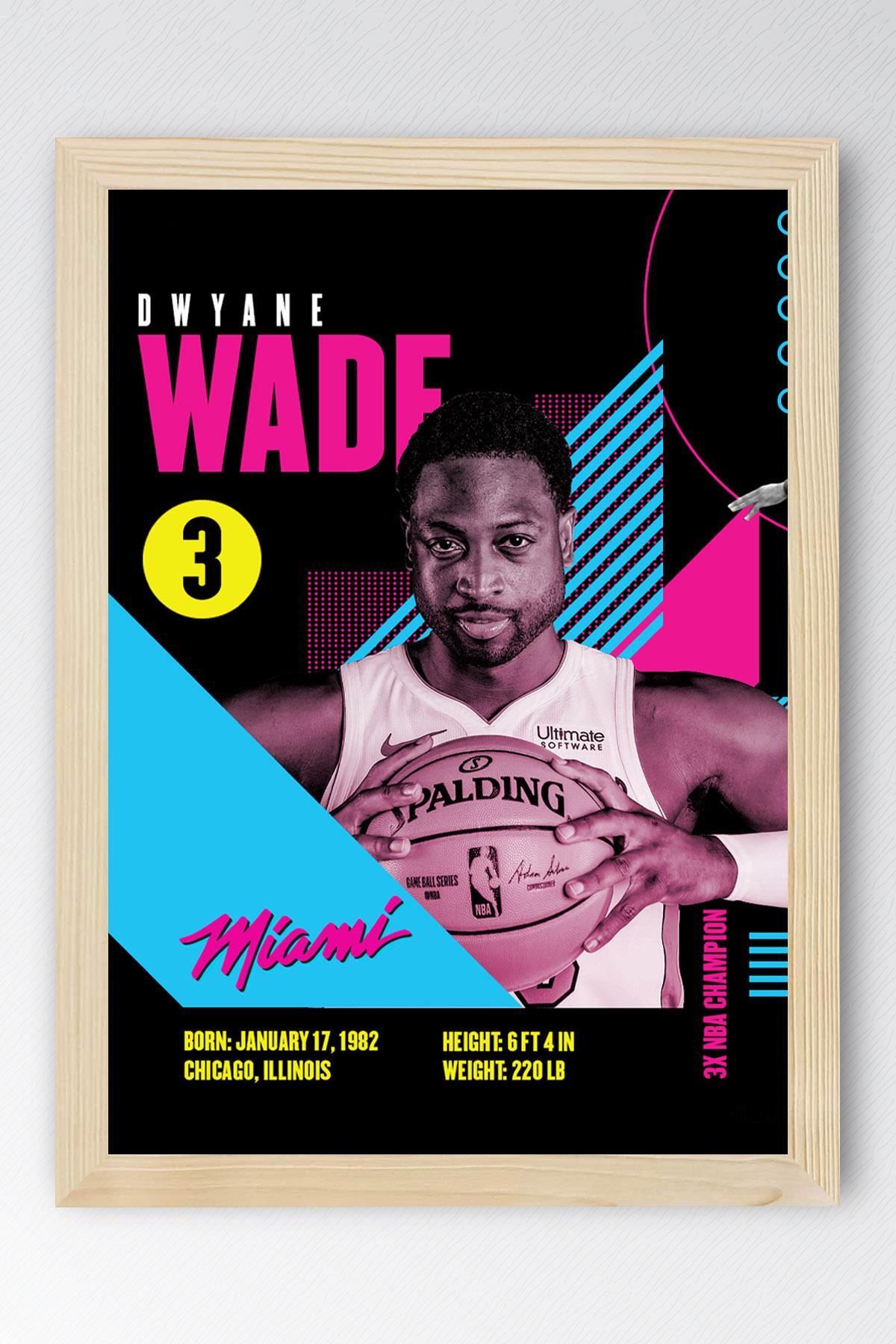 Saturn Dwyane Wade Çerçeveli Tablo - Basketbol NBA Posteri Tablo