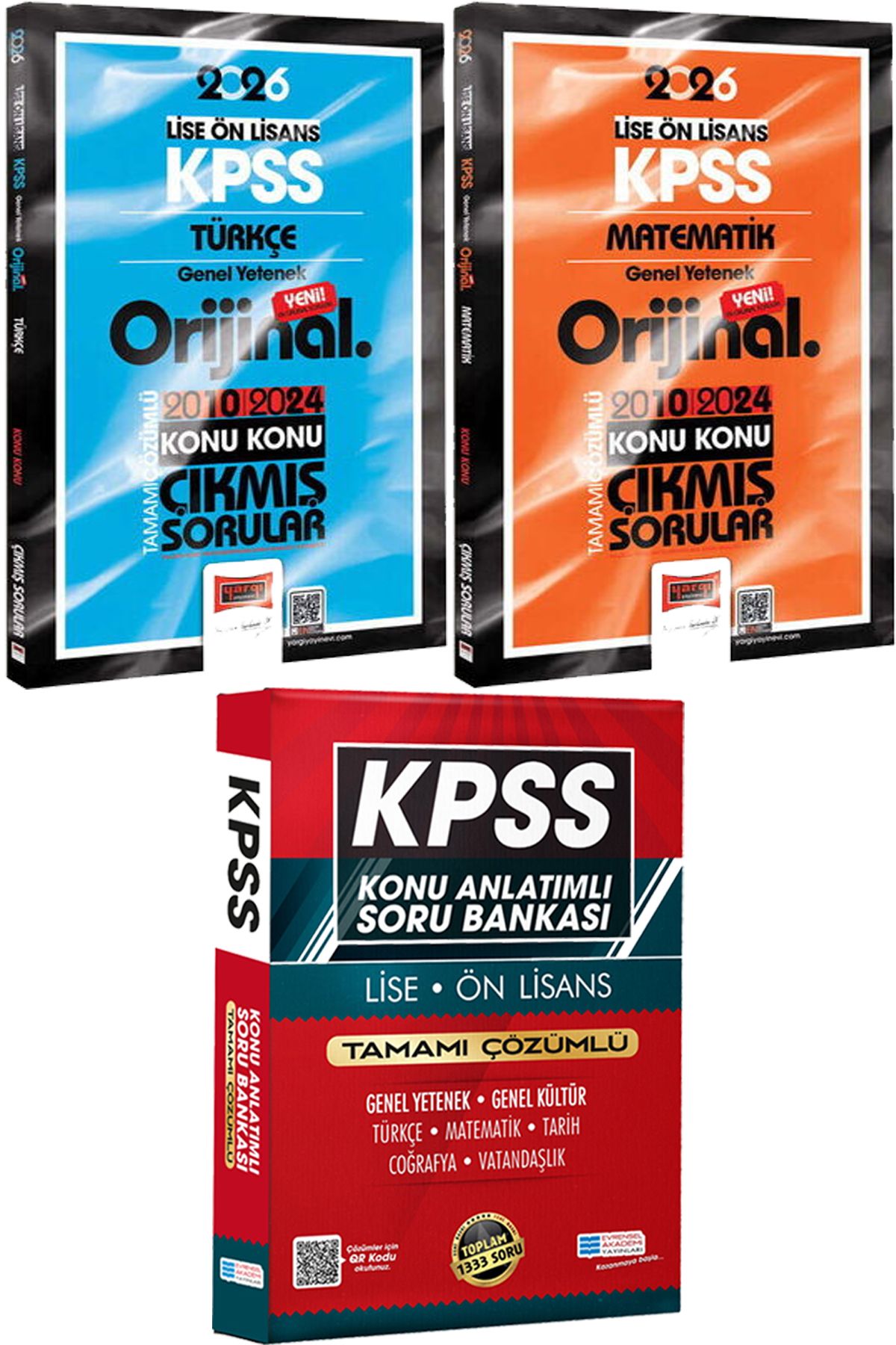Yargı Yayınları Lise-Önlisans Türkçe Matematik Orijinal 2010-2024 Konu Konu Çıkmış - Lise Önlisans Konu Ant. Soru