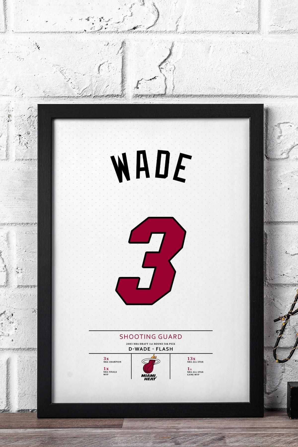 Saturn Dwyane Wade Forma Çerçeveli Tablo - NBA Miami Heat Jersey