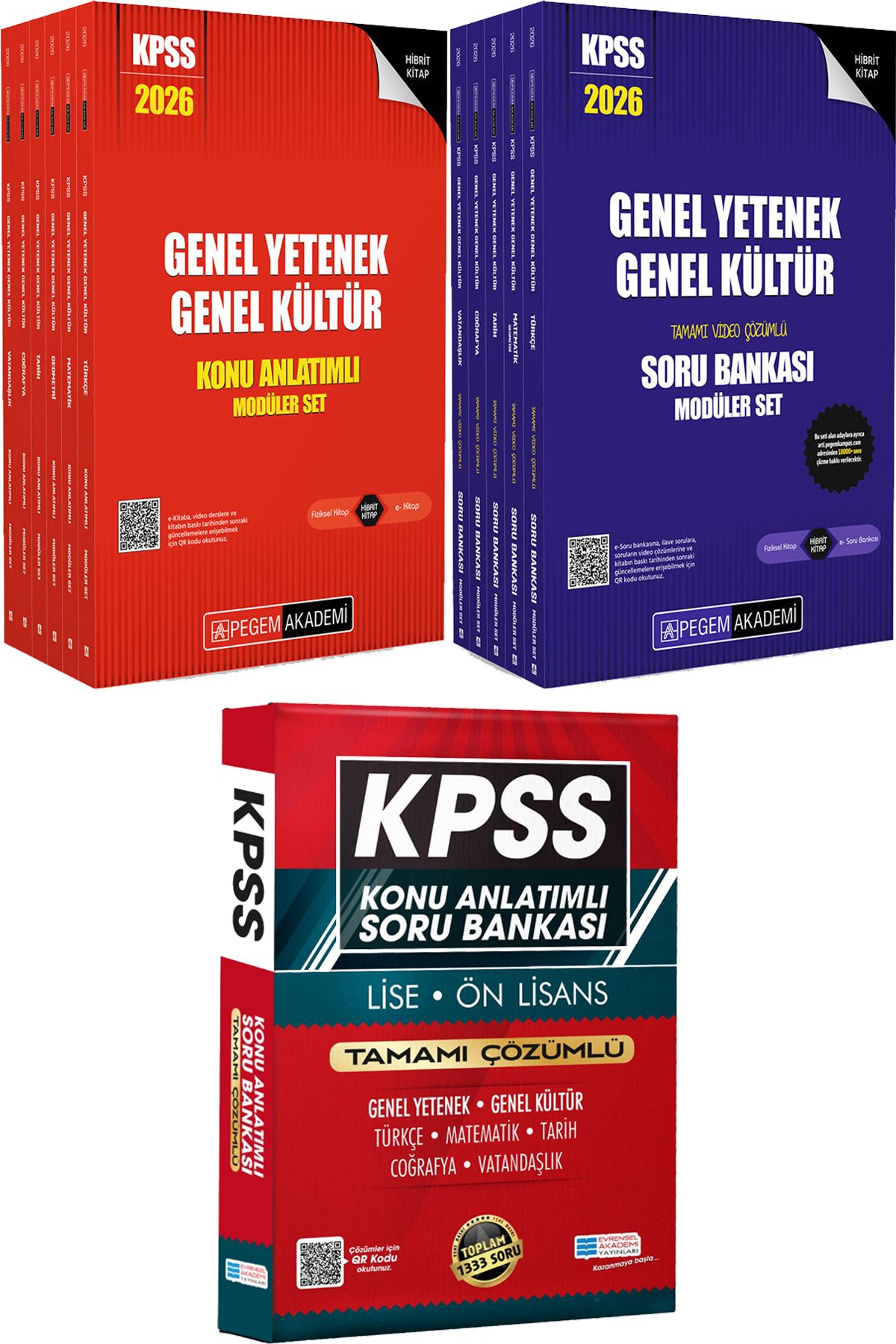 Pegem Akademi Yayıncılık 2026 KPSS Lisans Konu Anlatımlı Modüler Set - Soru Bankası Seti - Lise Önlisans Konu Ant. Soru