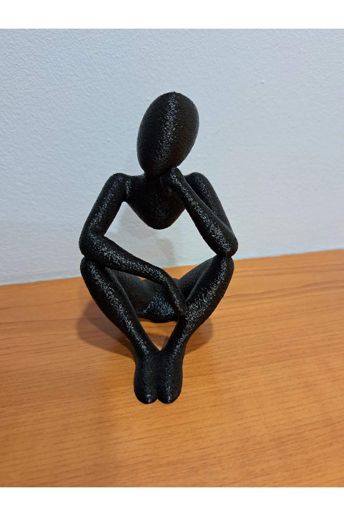 TSC Meditasyon Düşünceli Fiğür Mini Heykelcik Siyah Renk