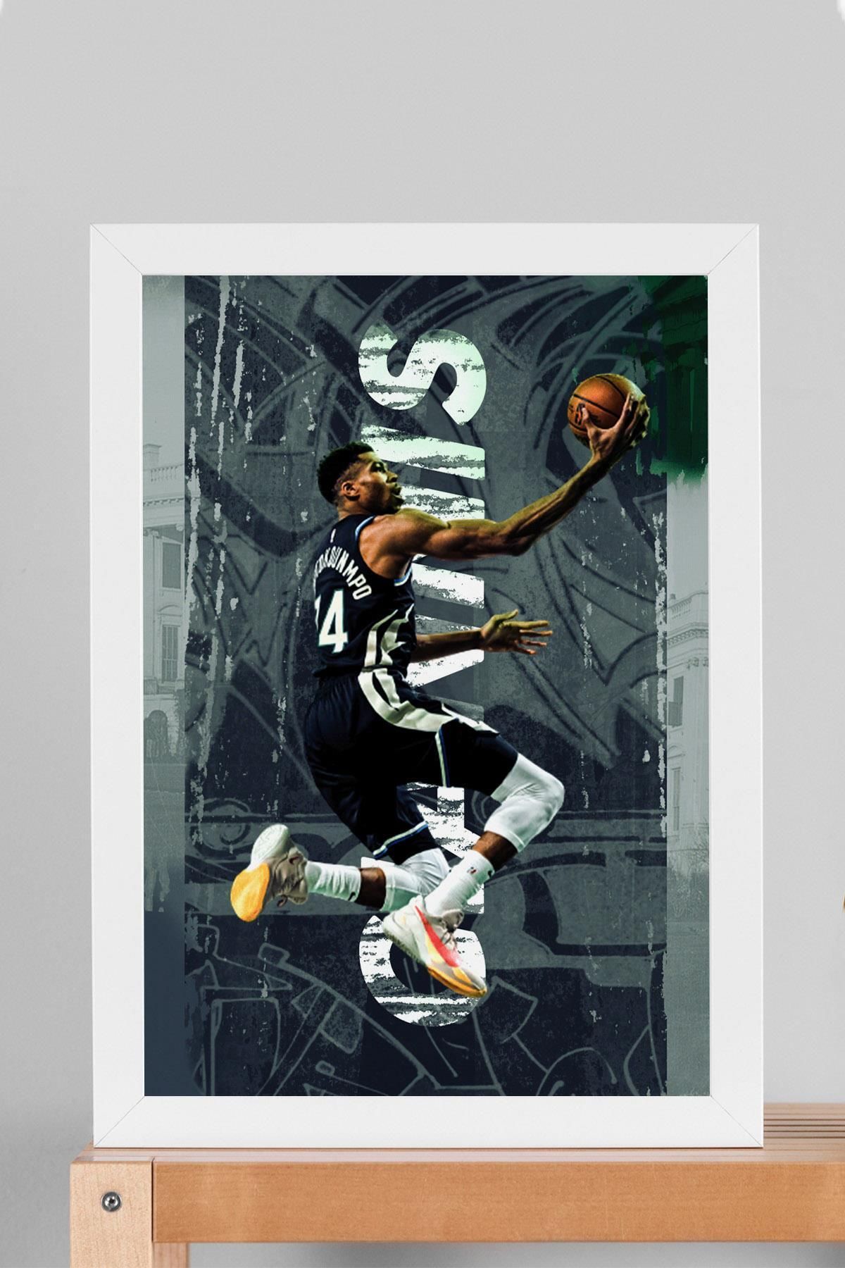 Saturn Giannis Antetokounmpo Çerçeveli Tablo - Basketbol NBA Posteri Tablo