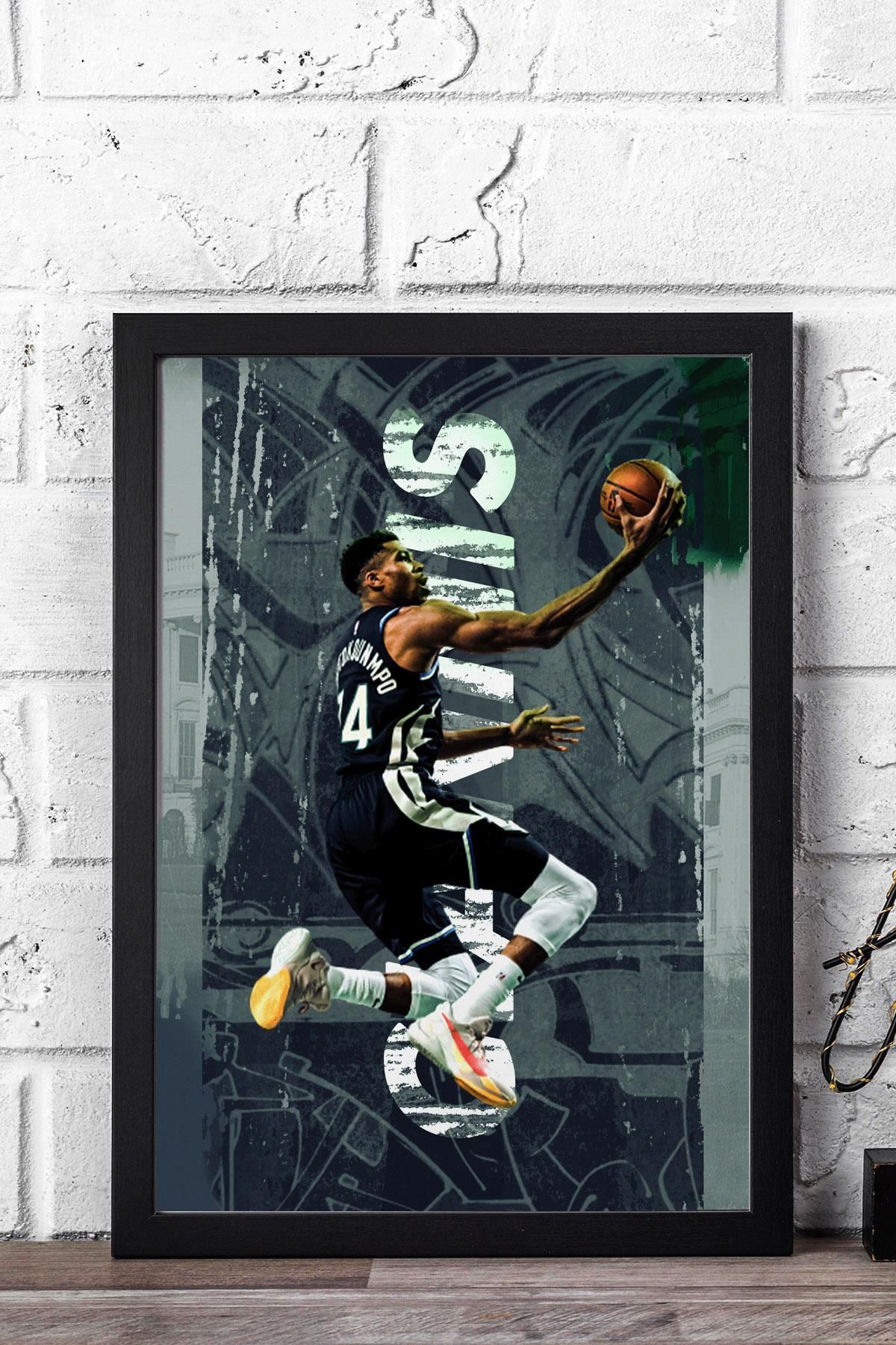 Saturn Giannis Antetokounmpo Çerçeveli Tablo - Basketbol NBA Posteri Tablo