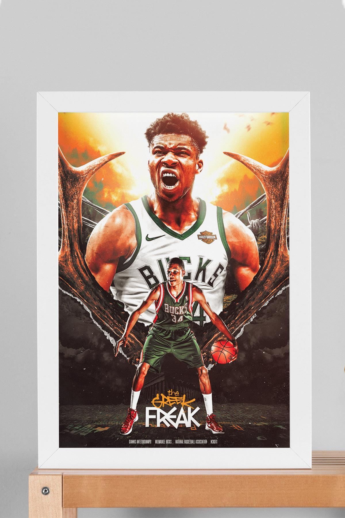 Saturn Giannis Antetokounmpo Çerçeveli Tablo - Basketbol NBA Posteri Tablo