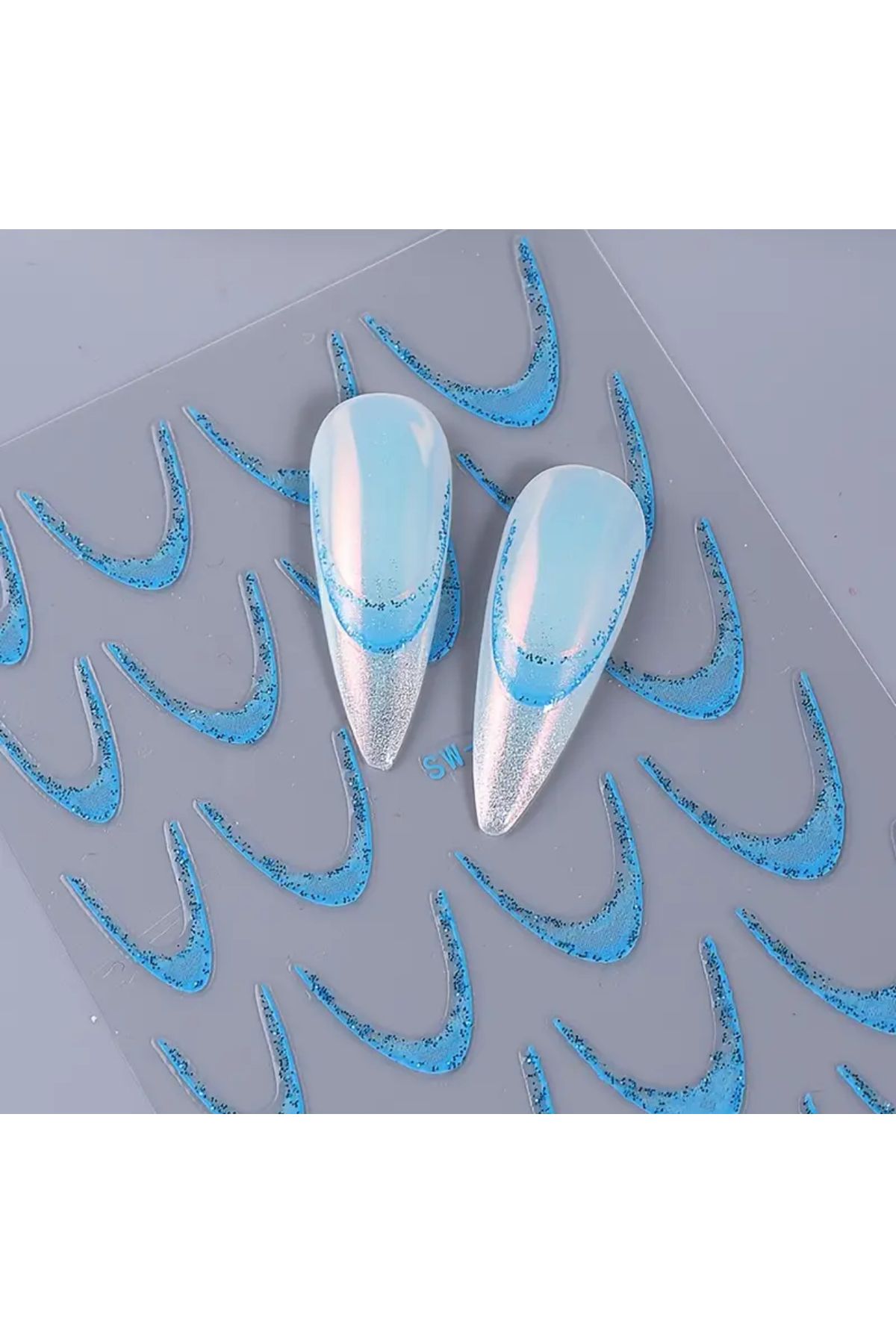 zeinapp Kendinden Yapışkanlı Simli French Tırnak Sticker Nail Sticker Tırnak Sanatı