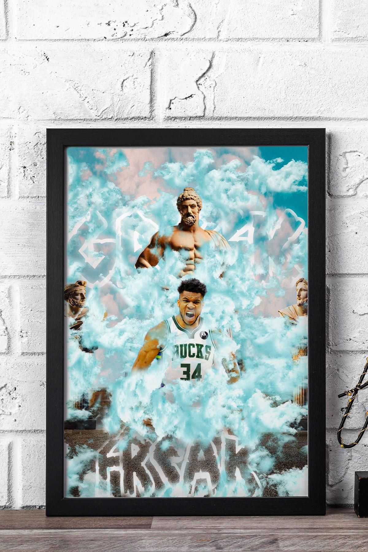 Saturn Giannis Antetokounmpo Çerçeveli Tablo - Basketbol NBA Posteri Tablo