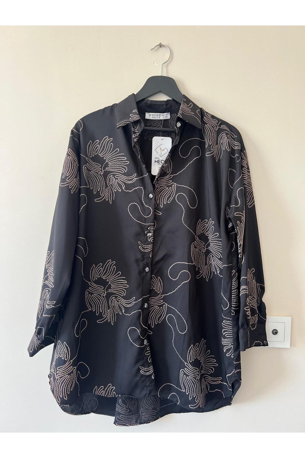 Trend Marfa Oversize Desenli Gömlek