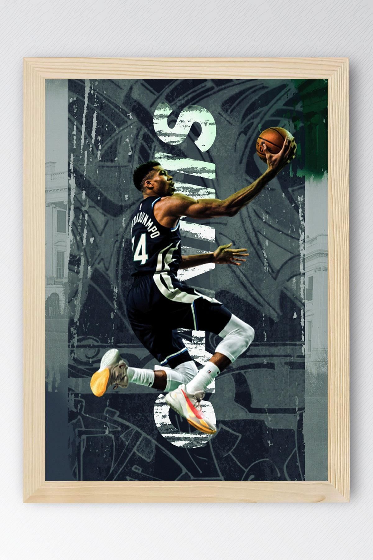 Saturn Giannis Antetokounmpo Çerçeveli Tablo - Basketbol NBA Posteri Tablo